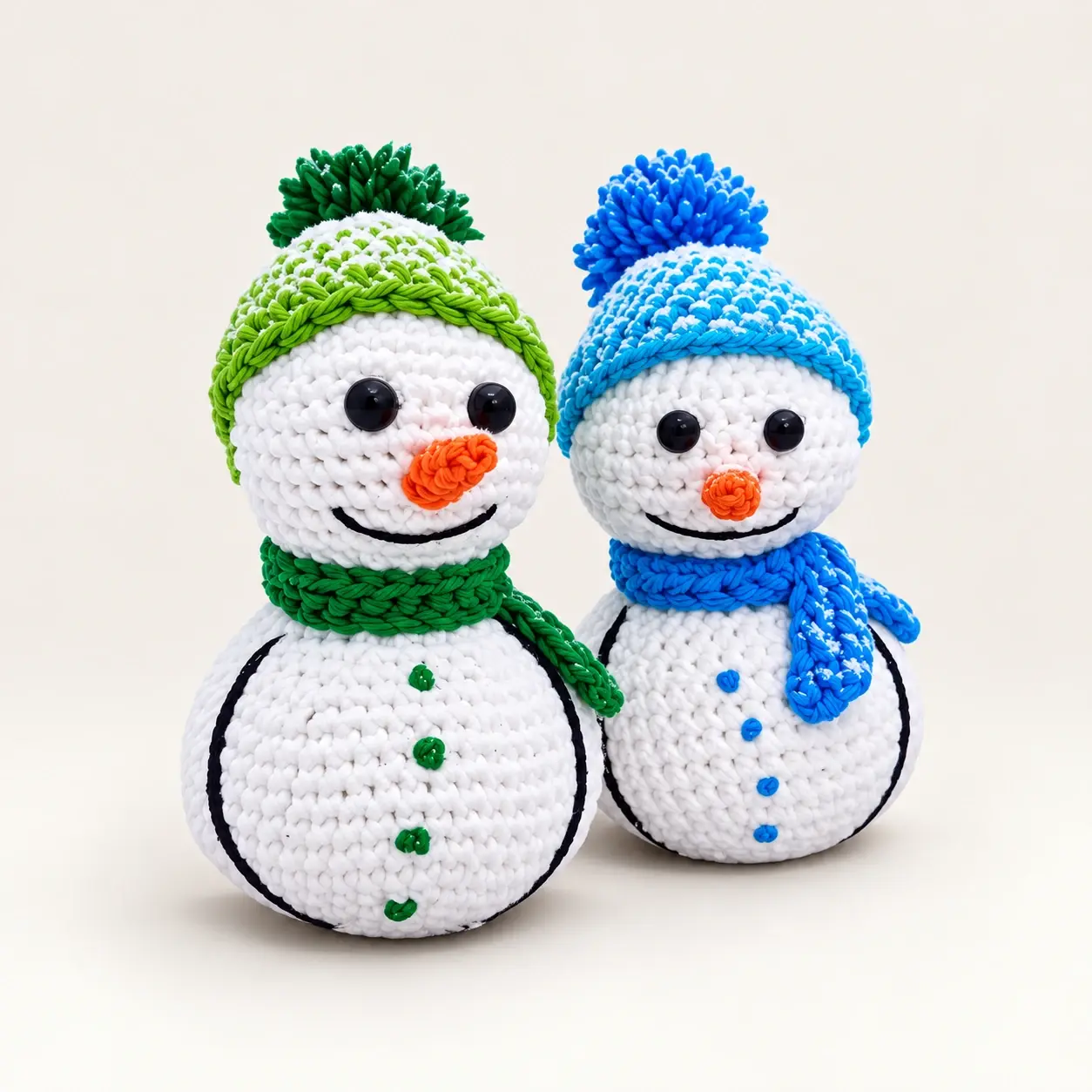 Handmade Crochet Snowman Doll for Winter Decor - Approx. 15 cm