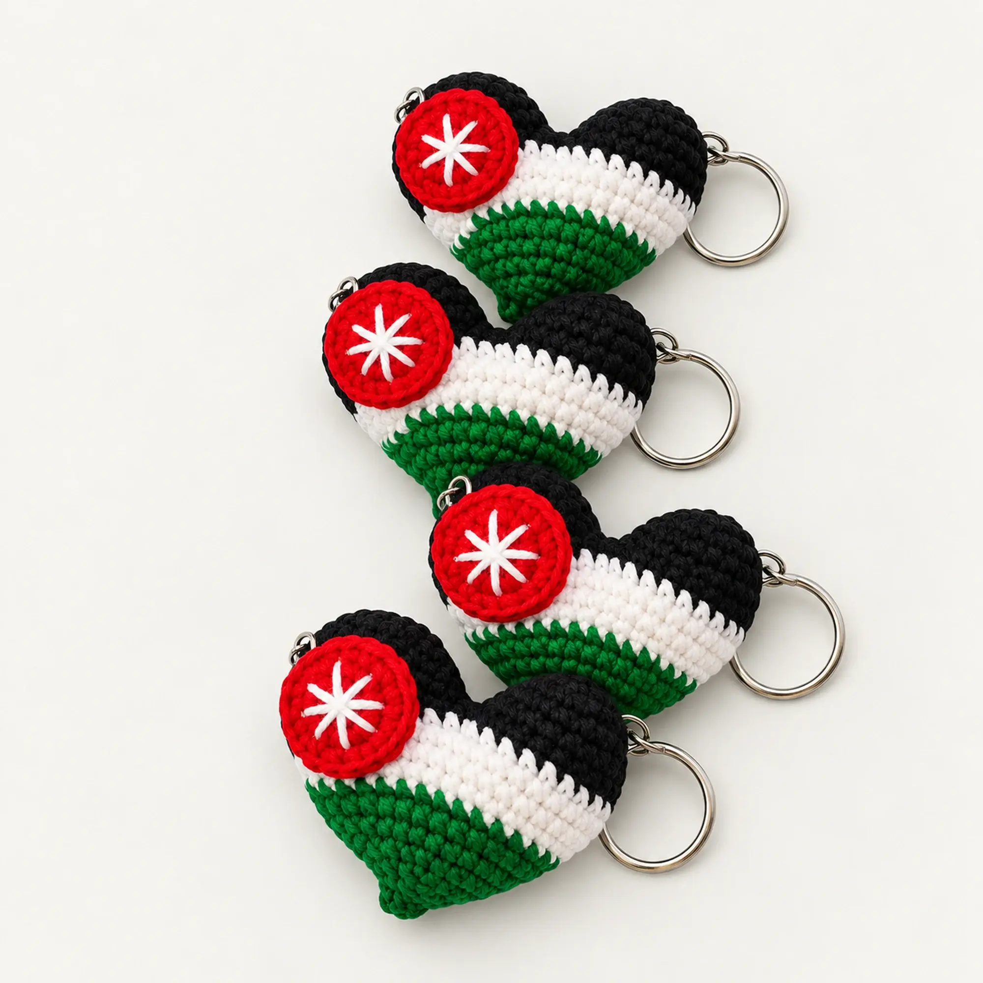 Handmade Crochet Jordan Flag Keychain and Souvenir Charm