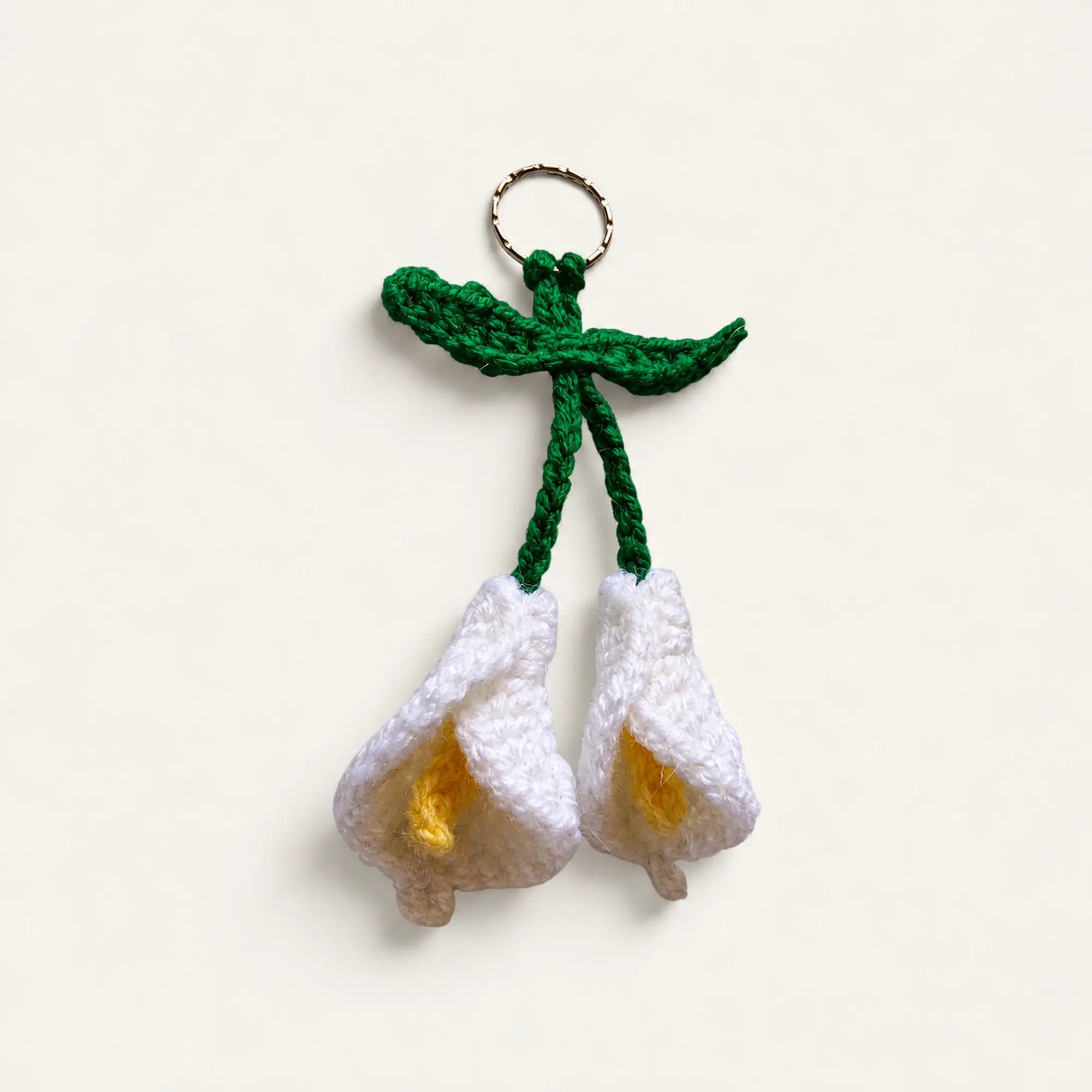 Handmade Crochet Lily Flower Keychain and Bag Charm