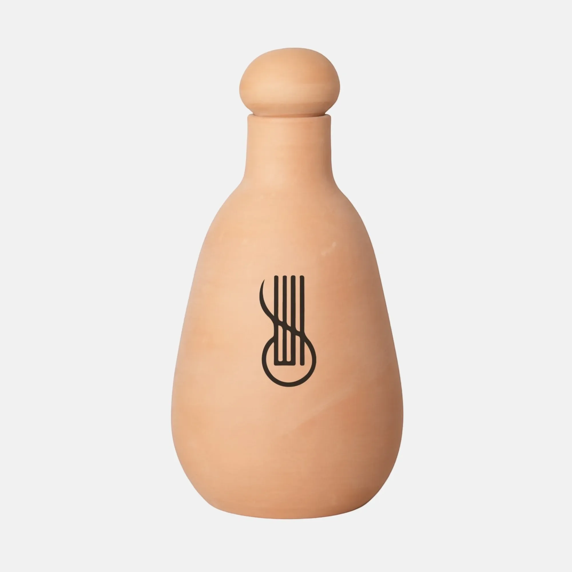 Alkaline Black Olla Clay Bottle Handmade 800ml (Calligraphy or Pattern)