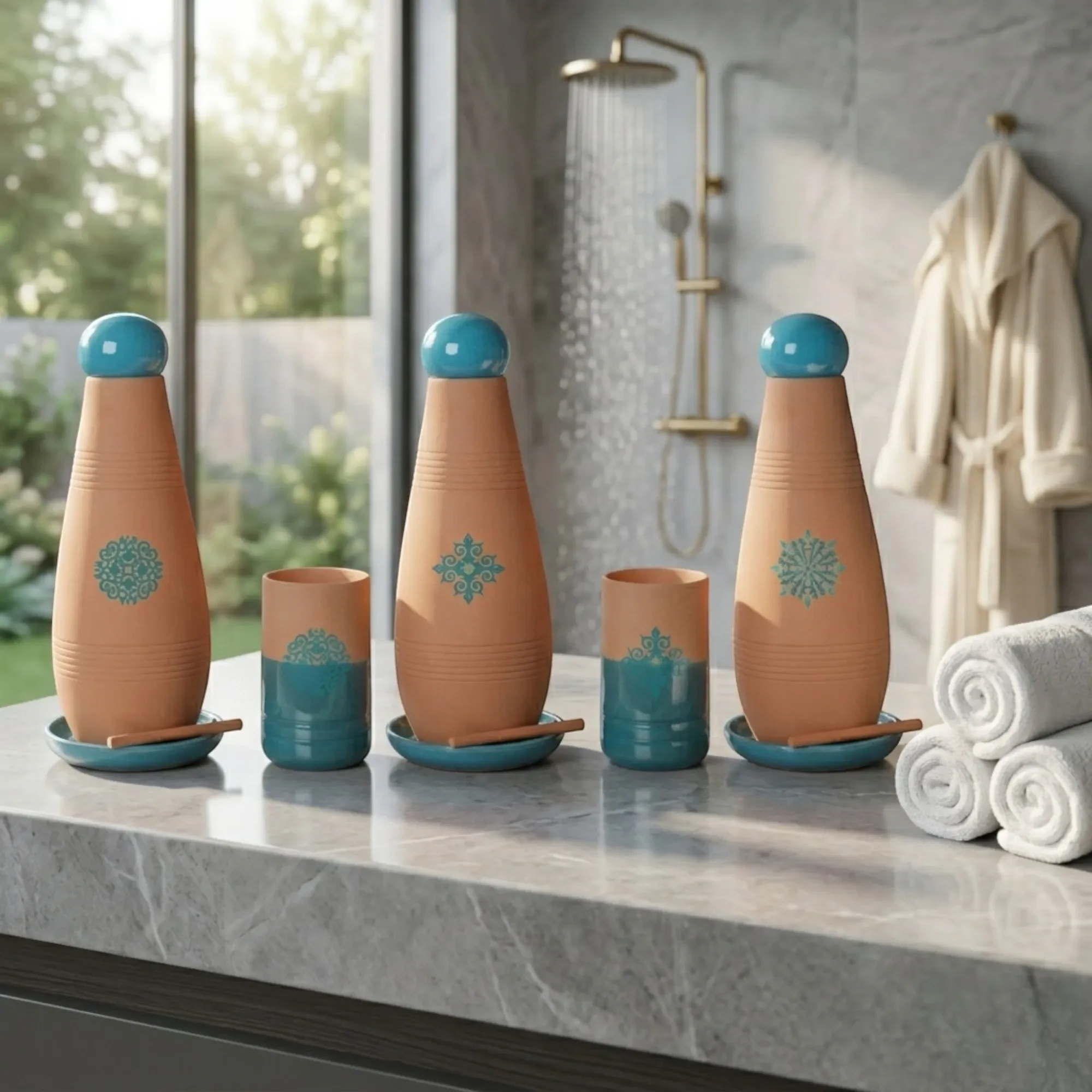 Alkaline Terra Blue Pattern VIP Set with Cup & Stick 950ml