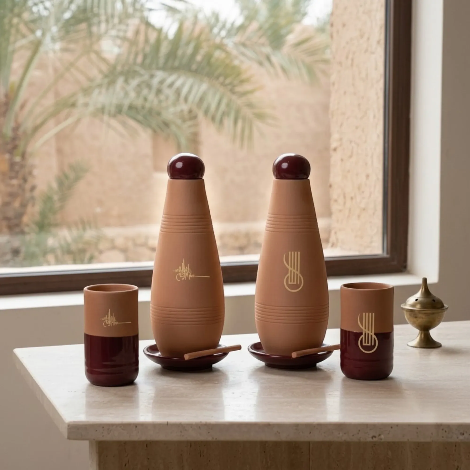 Alkaline Terra Maroon Yellow VIP Set 950ml (Calligraphy or Pattern)