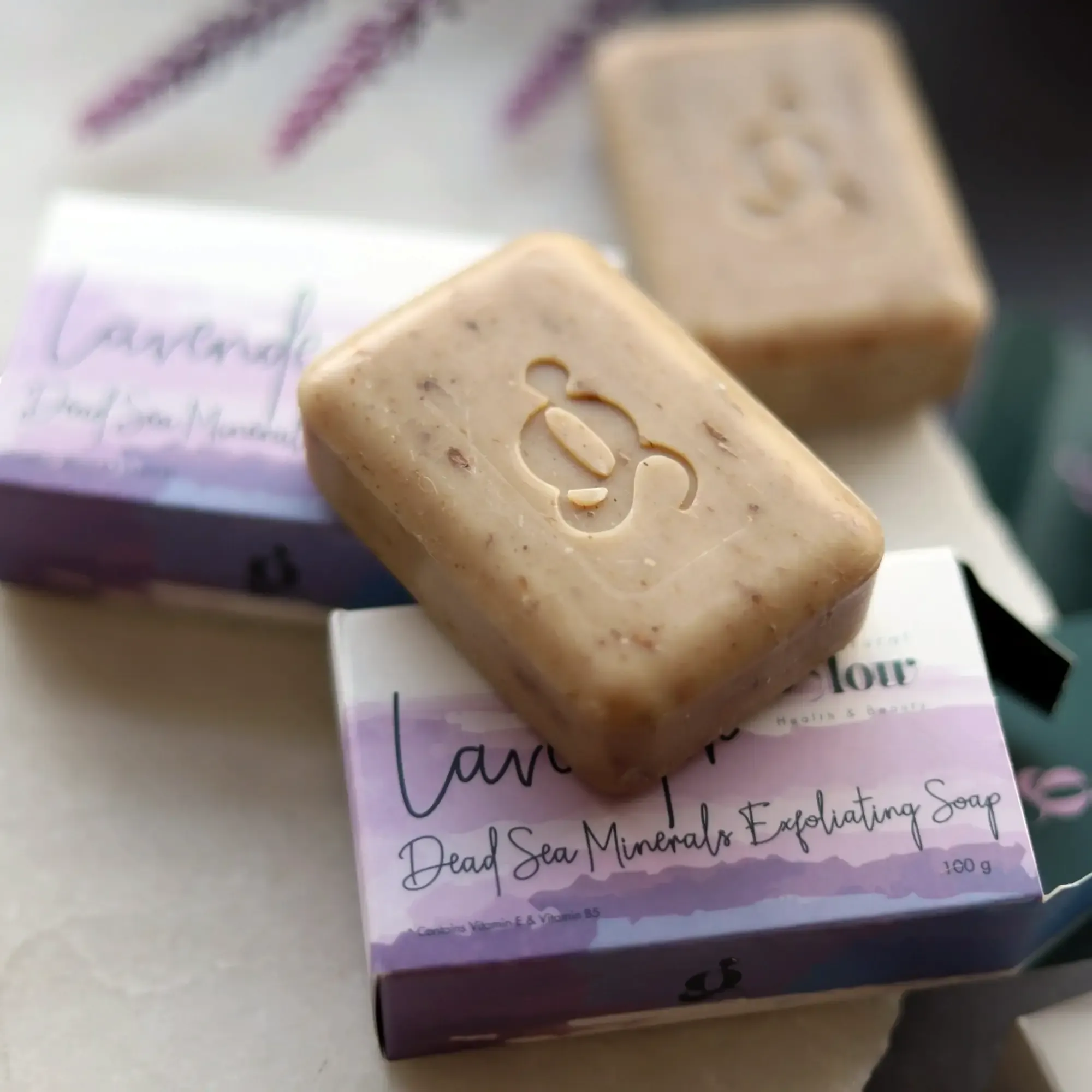 Dead Sea Lavender Exfoliating Soap – Vitamin E (Available In Sizes)