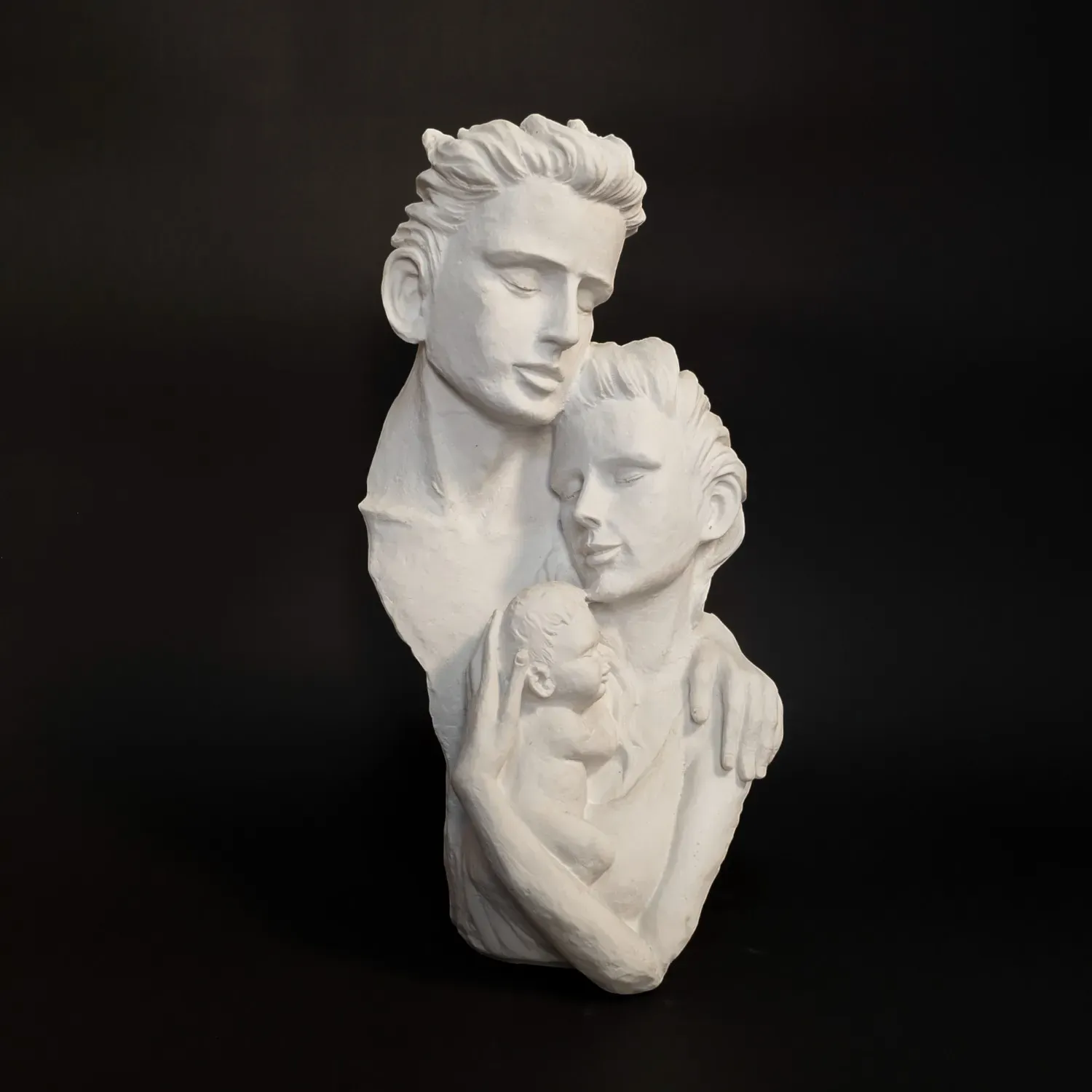 Family Love – Emotional Gypsum Marble Decor Sculpture – 40x20 cm