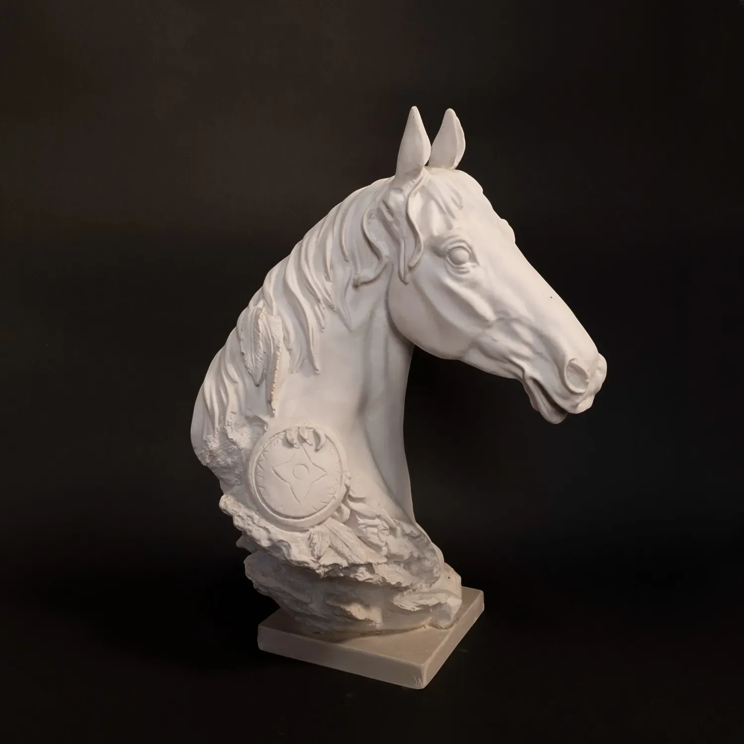 Majestic Stallion – Equine Gypsum Marble Sculpture – 36x26 cm