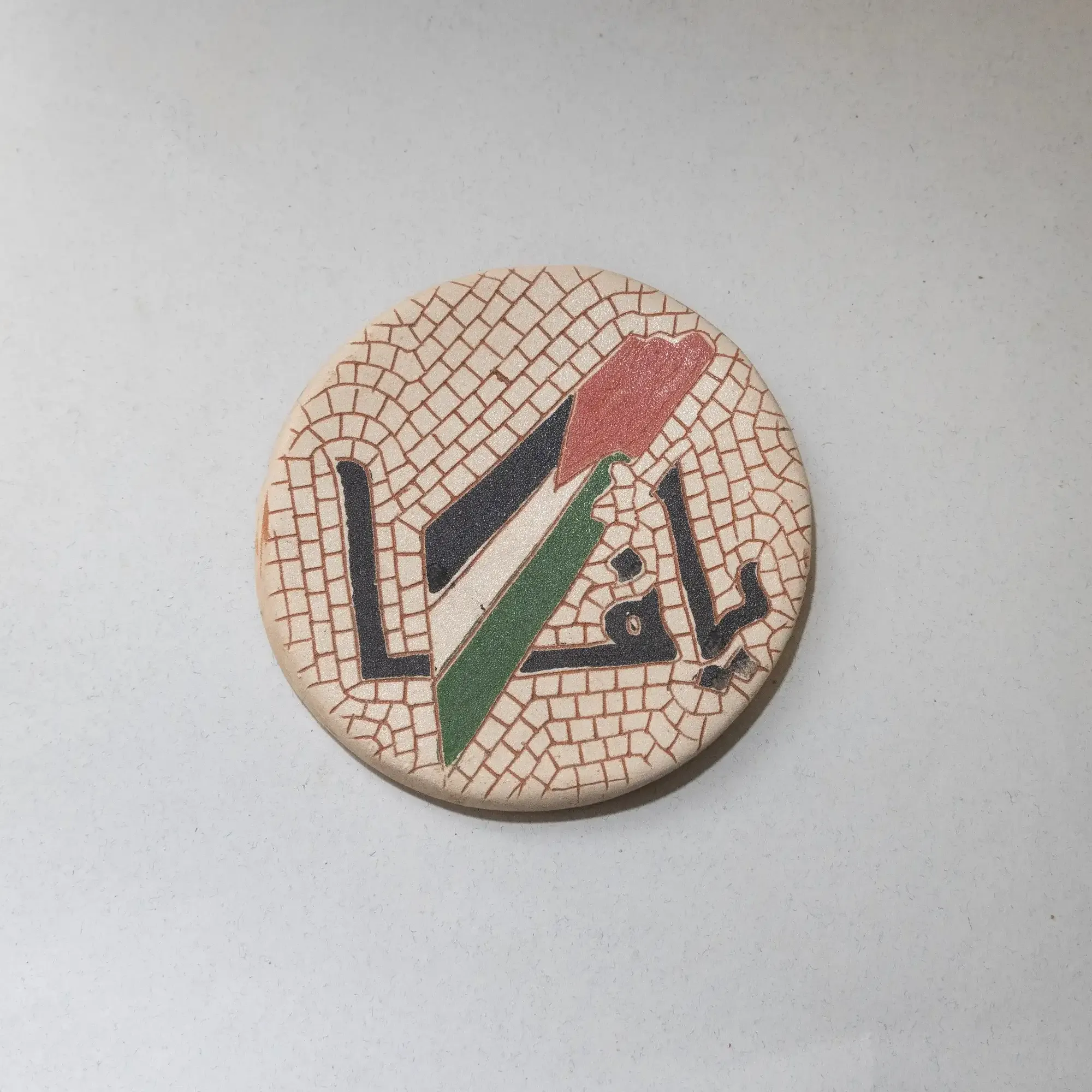 Handmade Ceramic Fridge Magnet – 5 cm with Mosaic Art Finish