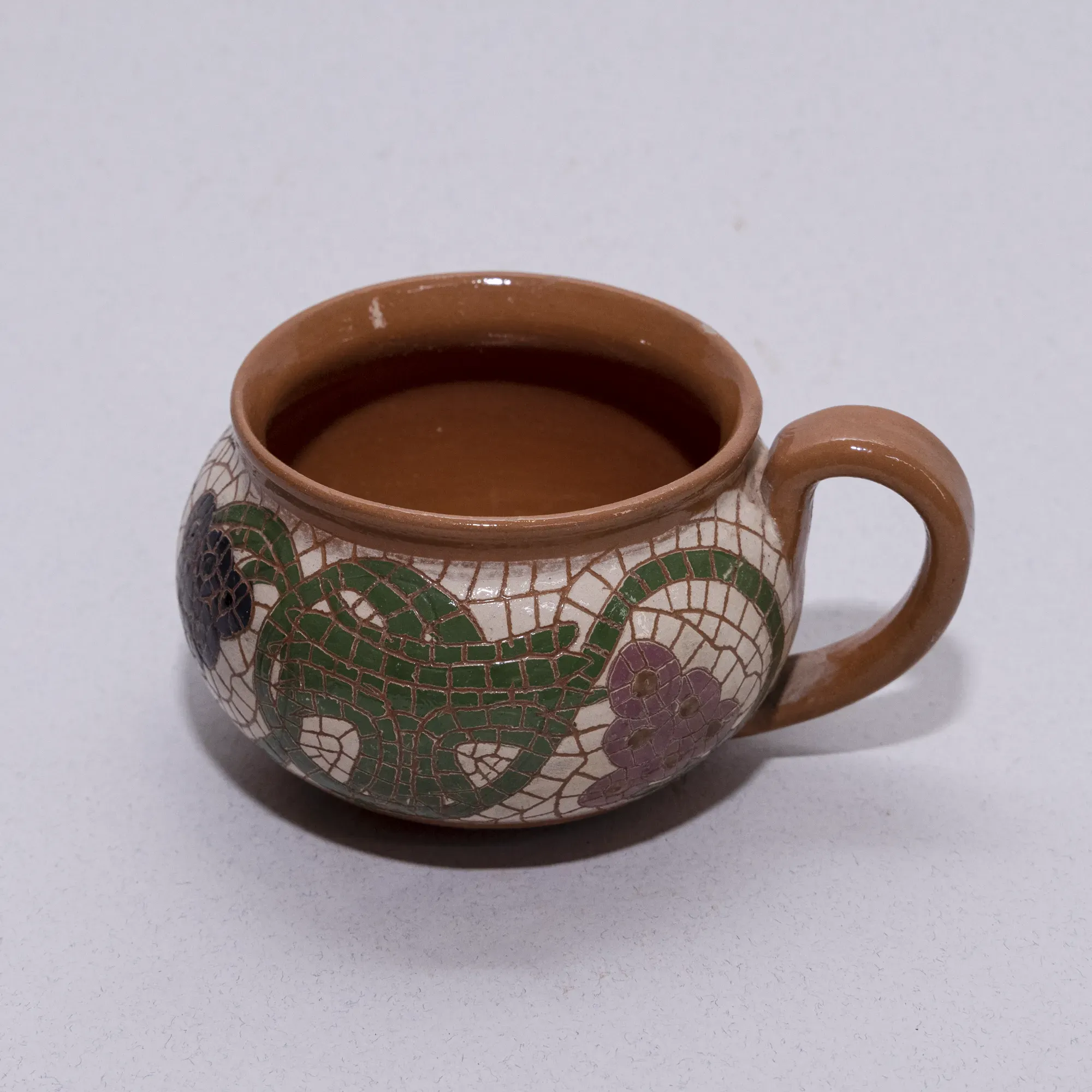 Handmade Ceramic Coffee Cup – Food-Safe Handmade Mosaic Art Design