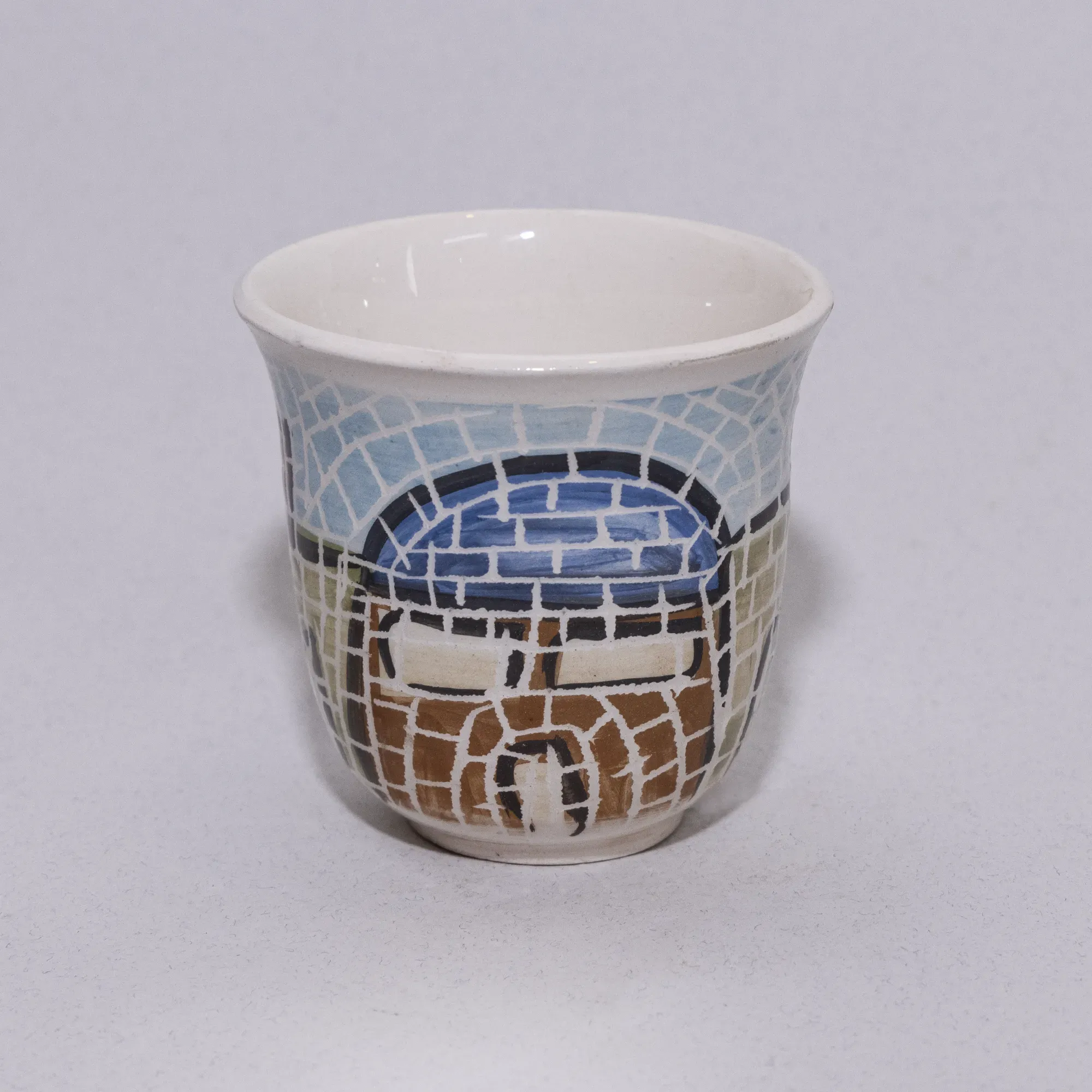 Handmade Ceramic Coffee Cup – Food-Safe Artisan Mosaic Art Finish