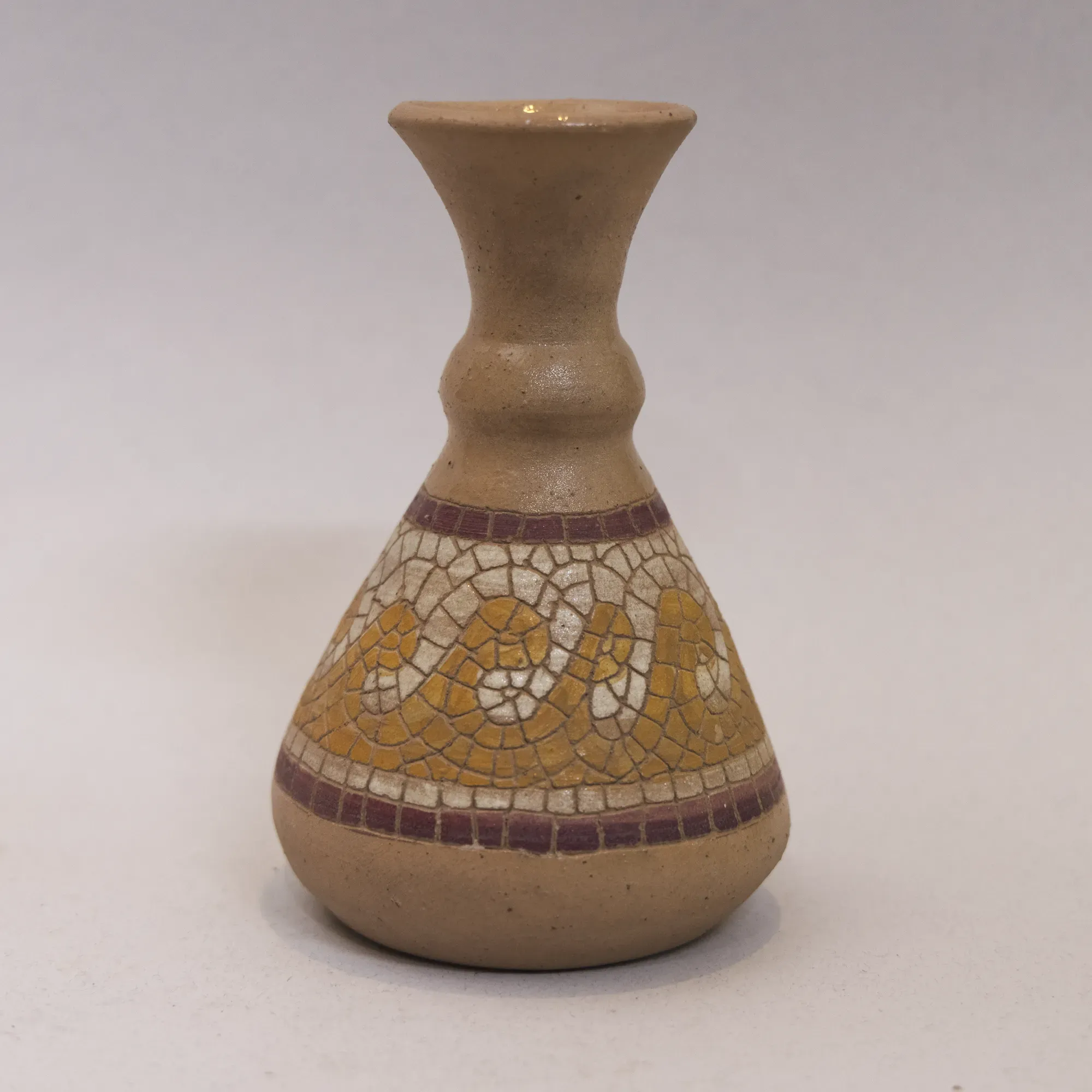 Handmade Mini Ceramic Jar with Mosaic Art Finish – Palm Size