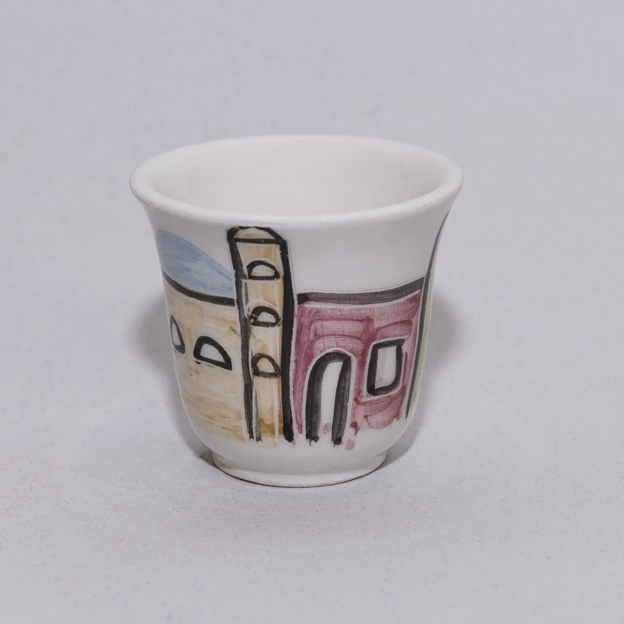 Handmade Ceramic Coffee Cup – Food-Safe Jordanian Mosaic Art Design