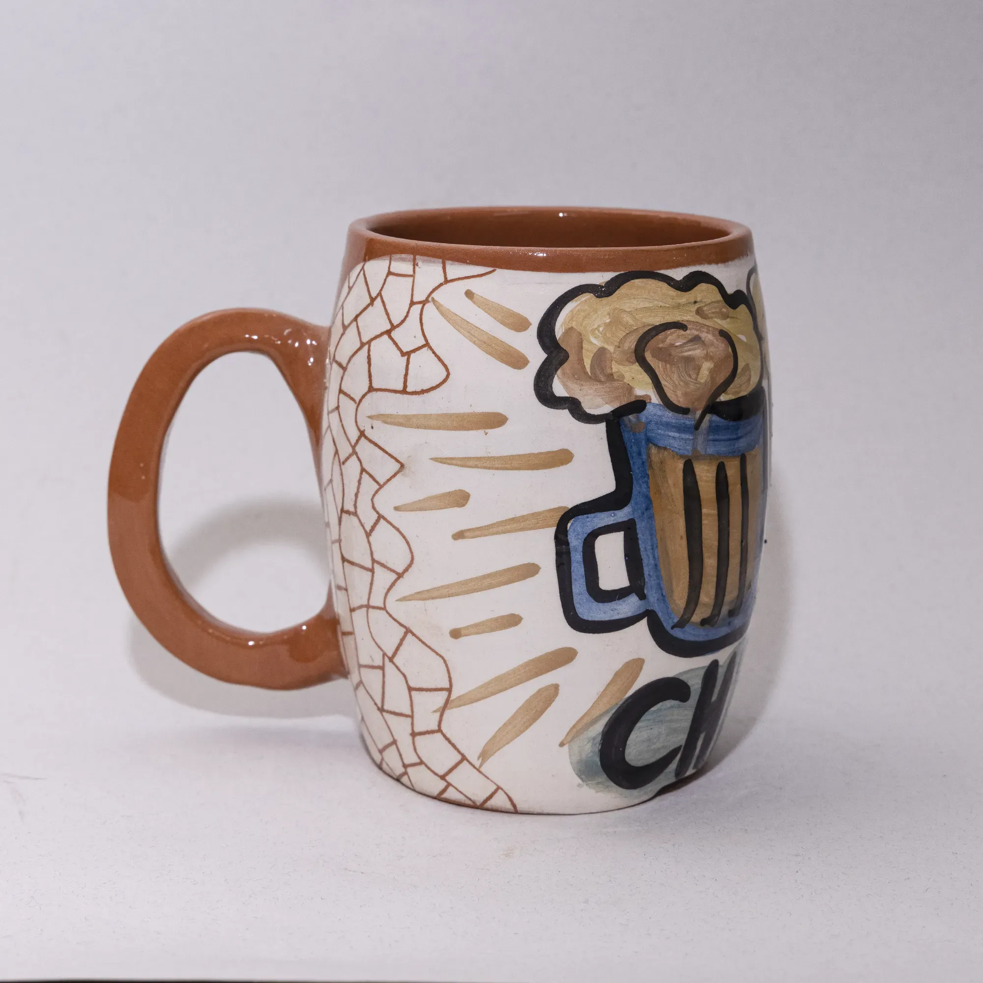Precision Handmade Ceramic Mug – Food-Safe Mosaic Art Handmade Finish