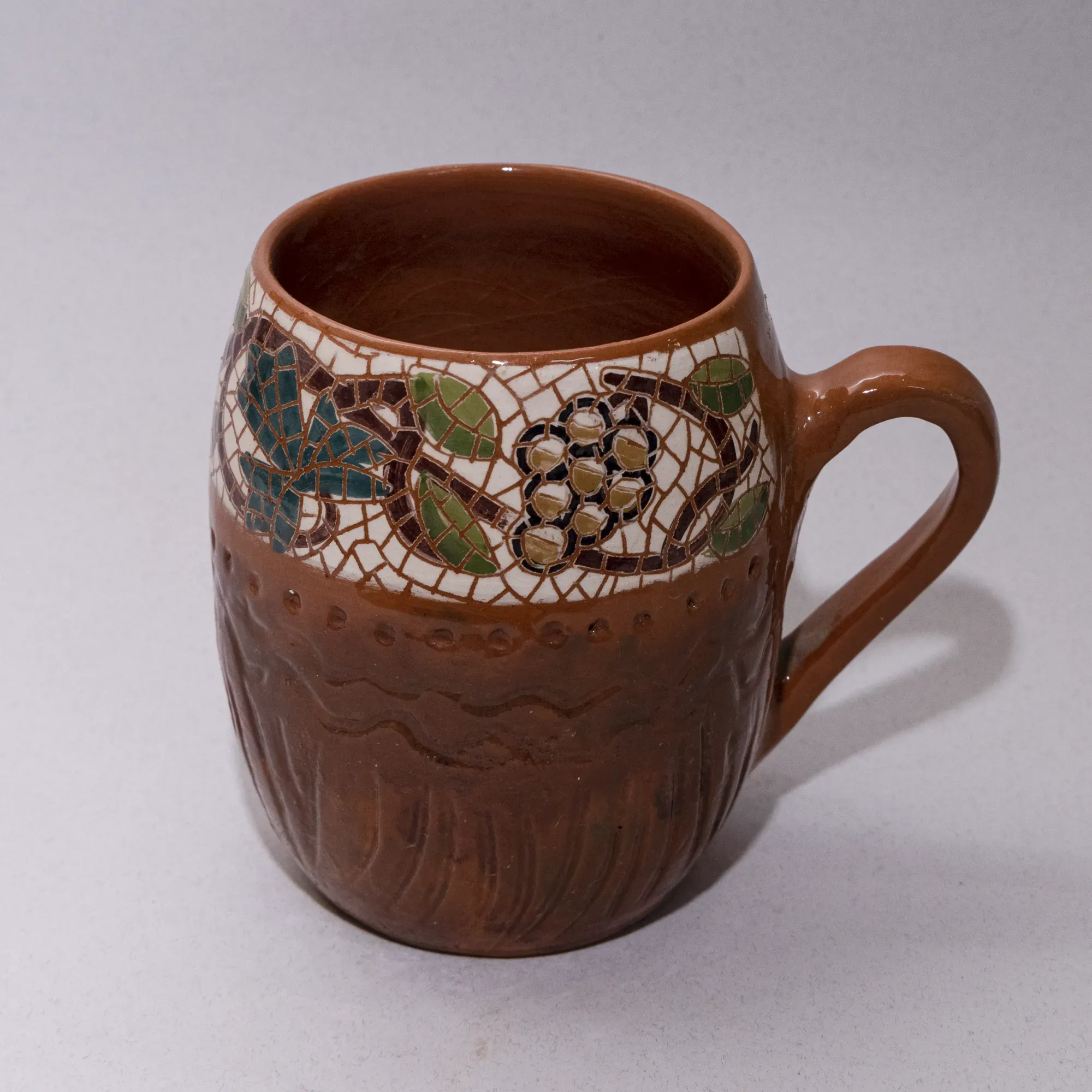 Precision Handmade Ceramic Mug – Food-Safe Handmade Mosaic Art Finish
