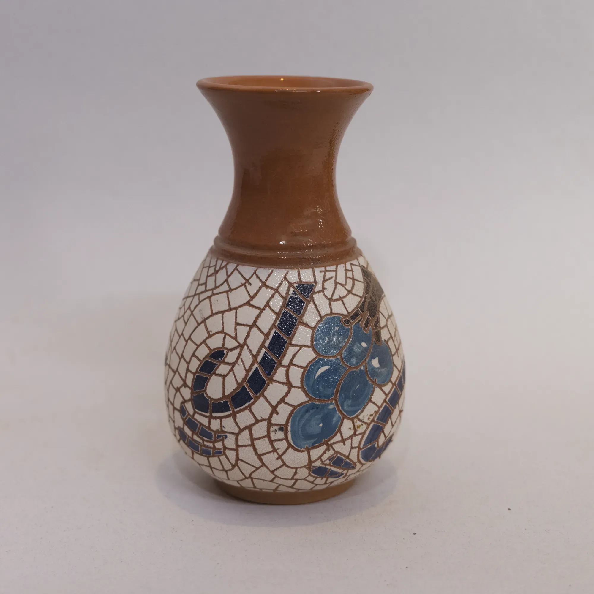 Handmade Mini Ceramic Jar with Artisan Mosaic Finish – Palm Size