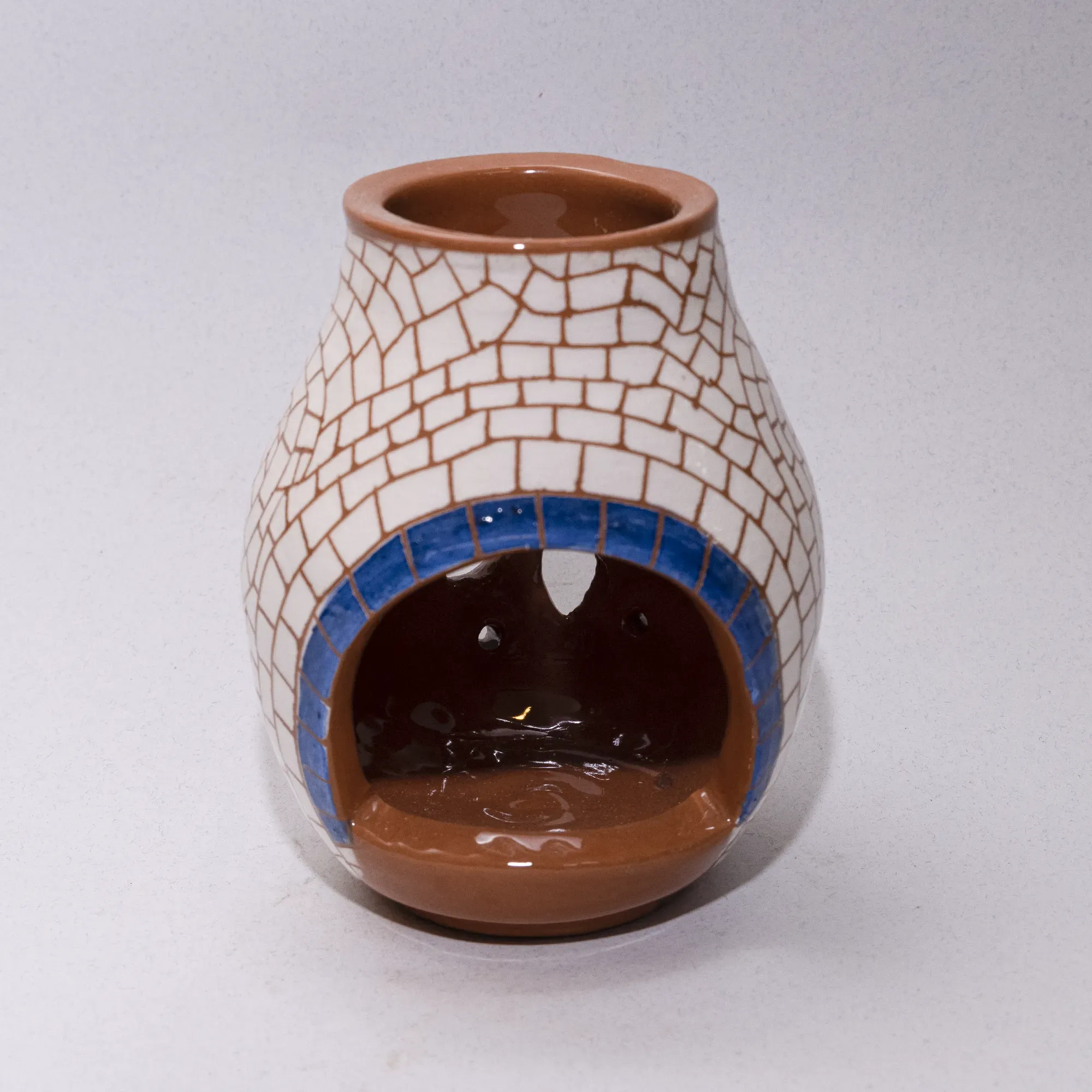 Handmade Ceramic Aroma Burner for Essential Oils – Mosaic Art Design