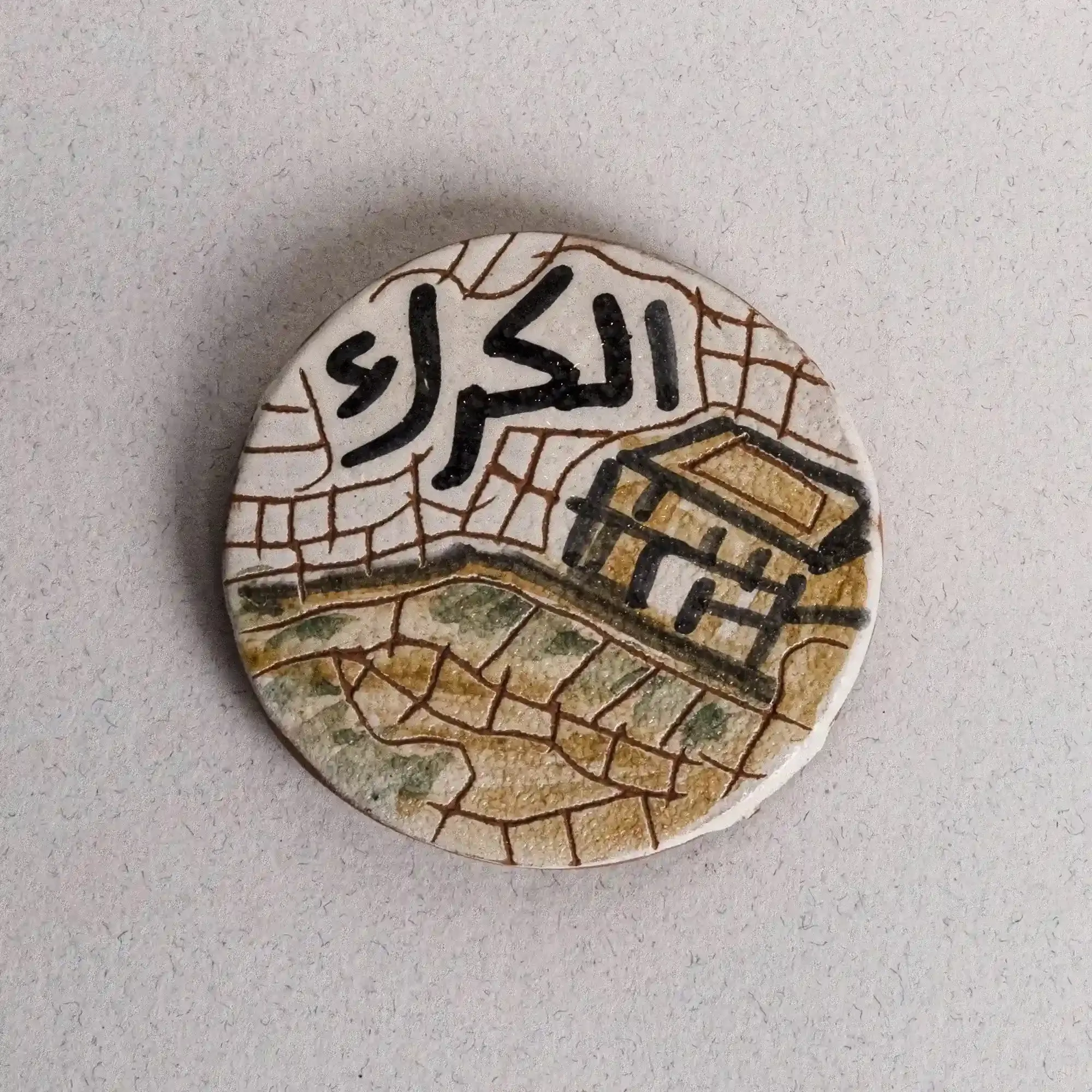 Handmade Ceramic Souvenir Magnet – Handmade Mosaic Art Finish – 5 cm