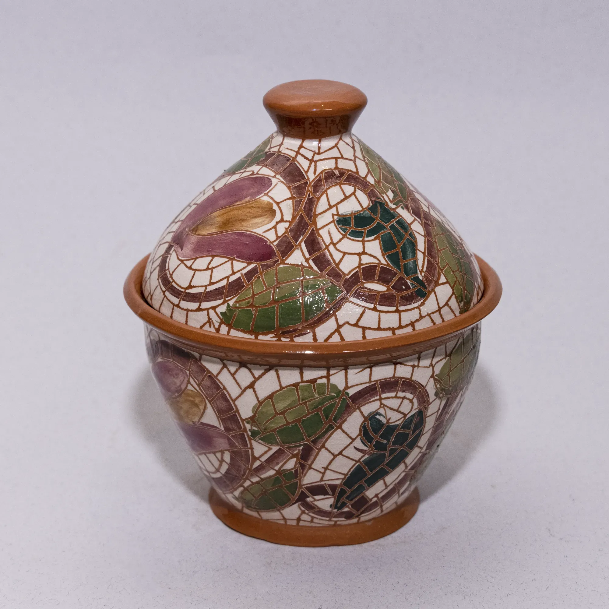 Handmade Ceramic Storage Jar for Sugar or Tea – Mosaic Art Finish