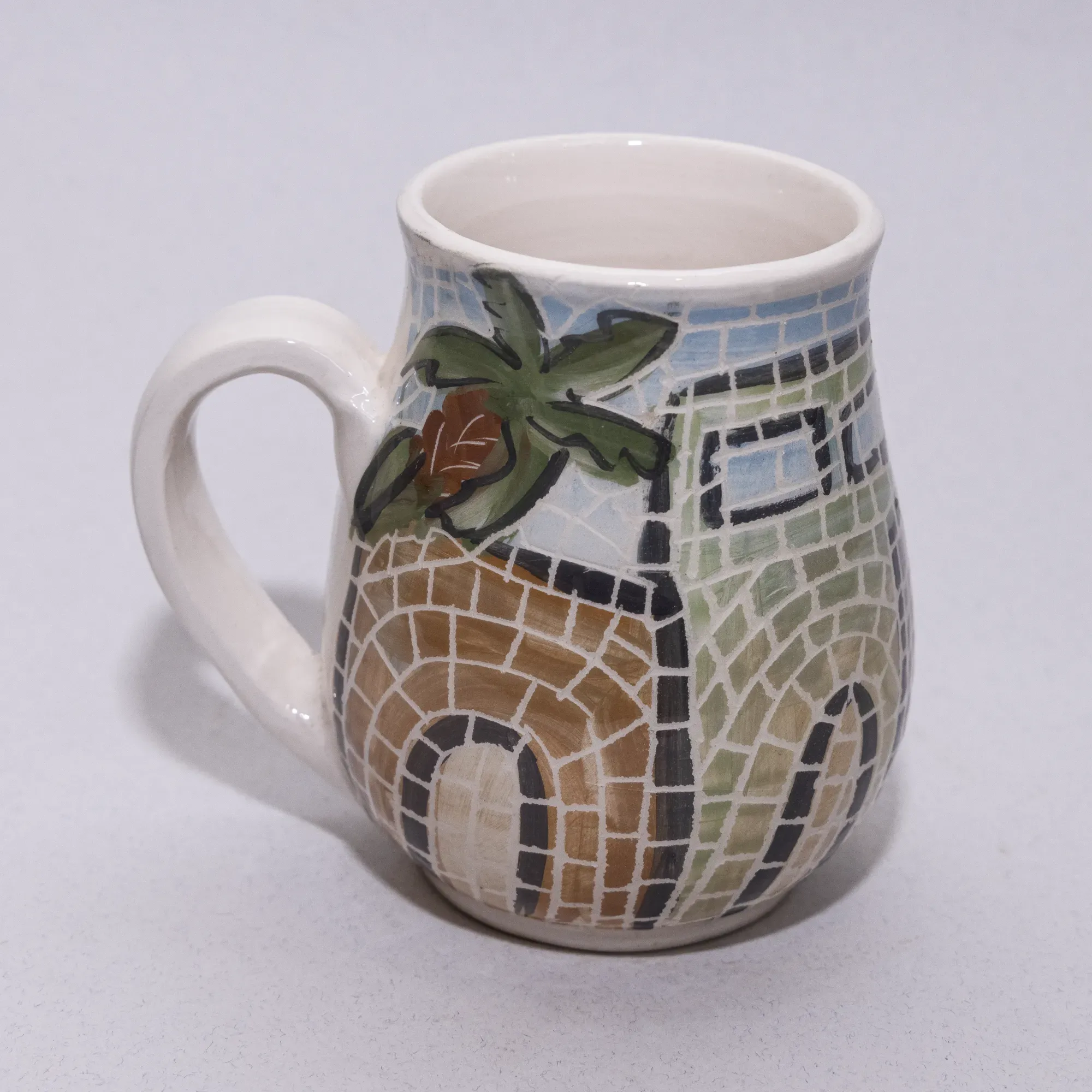 Handmade Ceramic Mug – Food-Safe Precision Crafted Mosaic Art Design