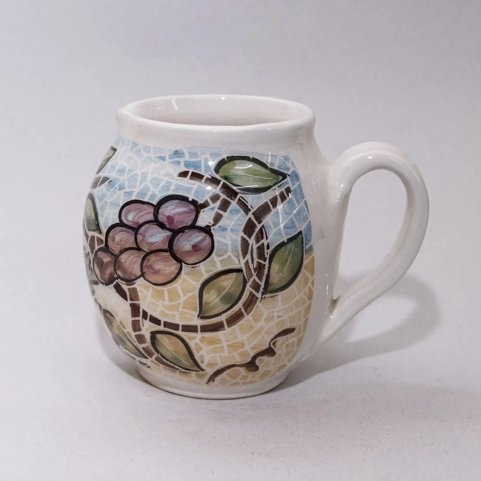 Handmade Ceramic Mug – Food-Safe with Mosaic Art Handmade Finish