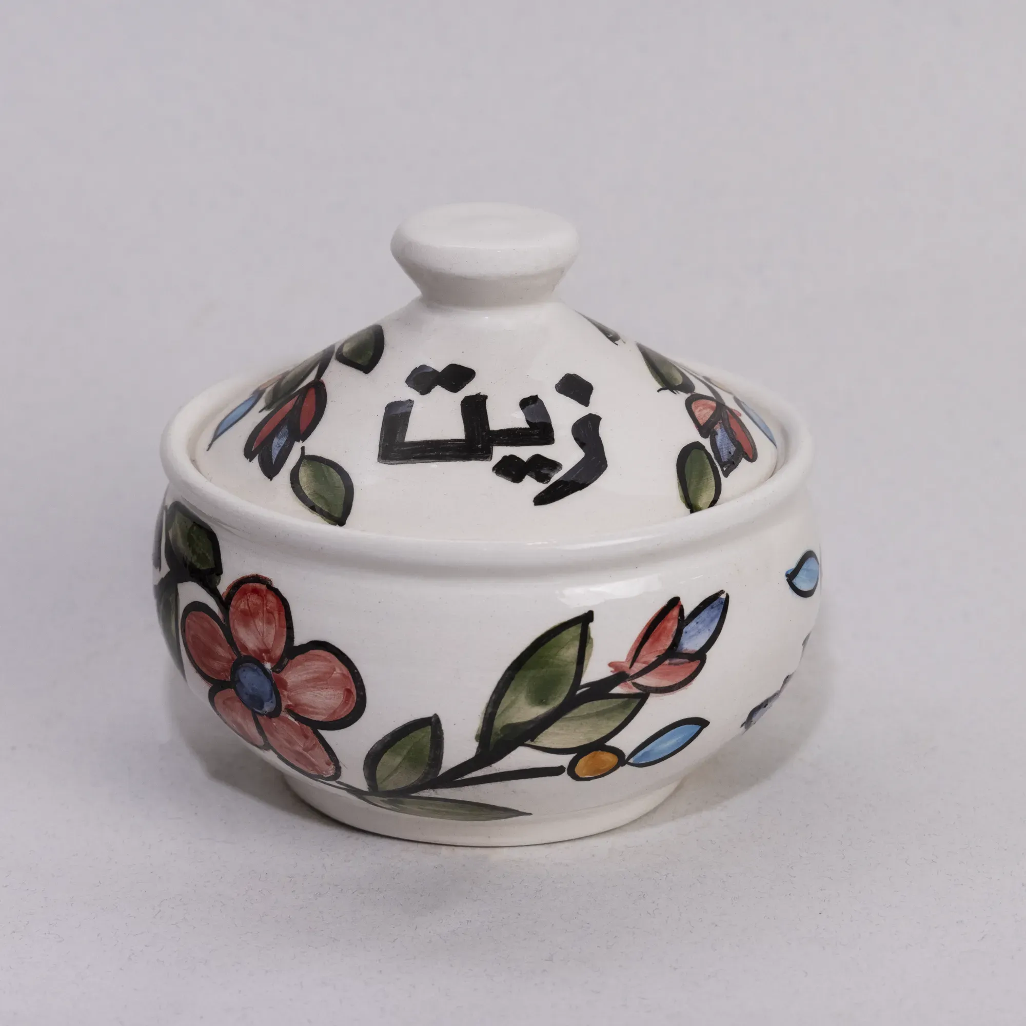 Handmade Ceramic Olive Oil Table Container – Food-Safe – 10 cm