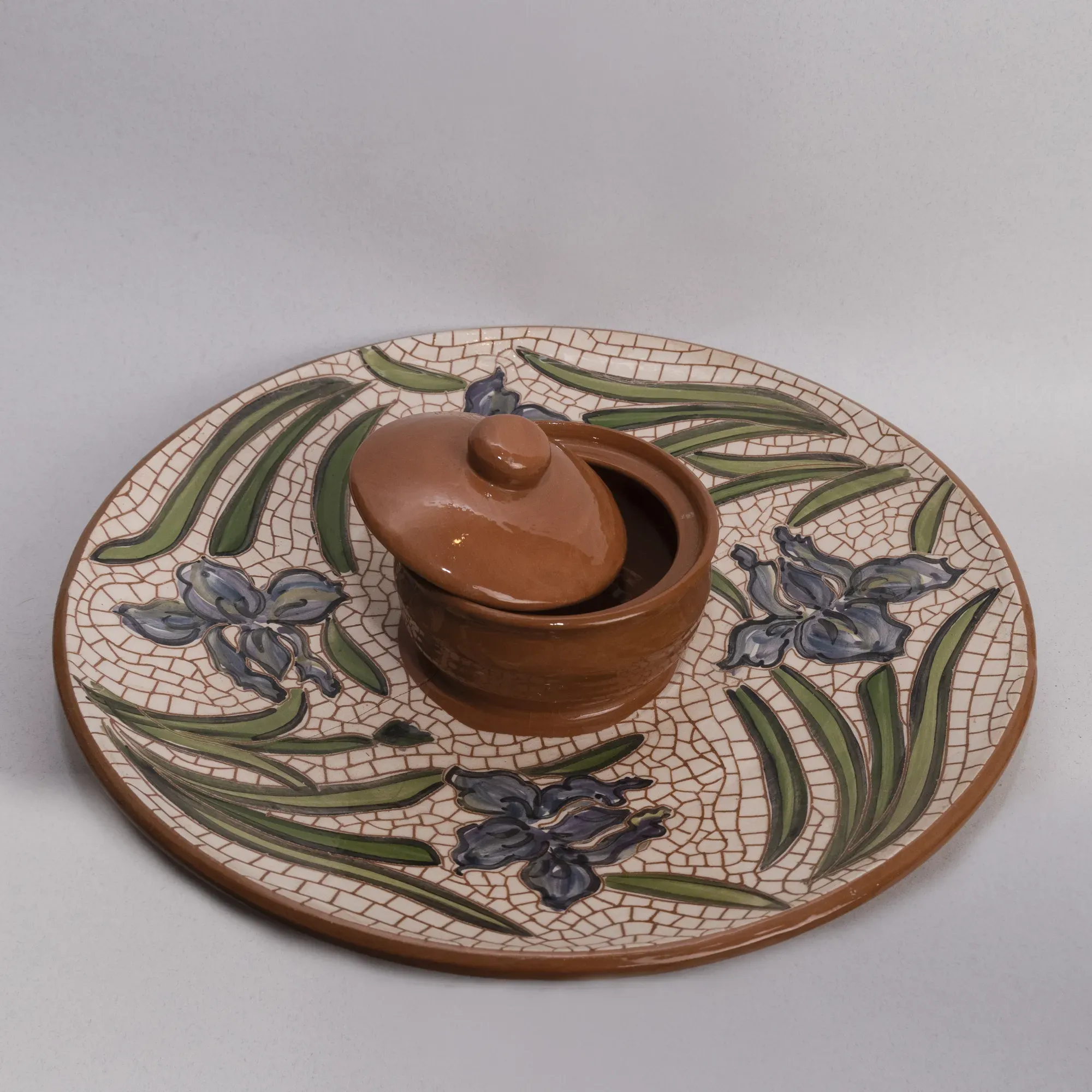 Handmade Ceramic Hospitality Serving Plate – Mosaic Art – 25 cm