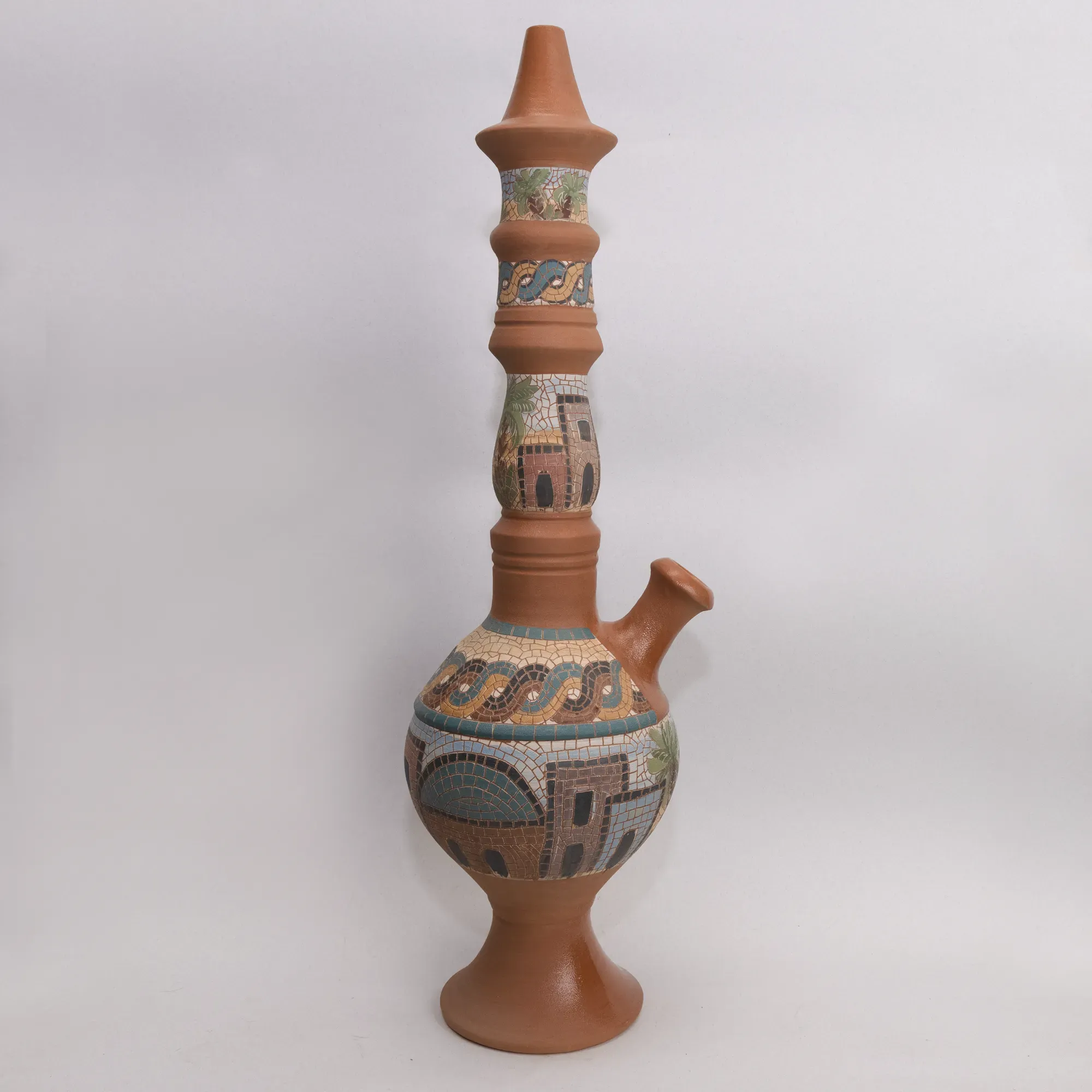 Handmade Decorative Ceramic Hookah – Mosaic Art Design – 75 cm Height