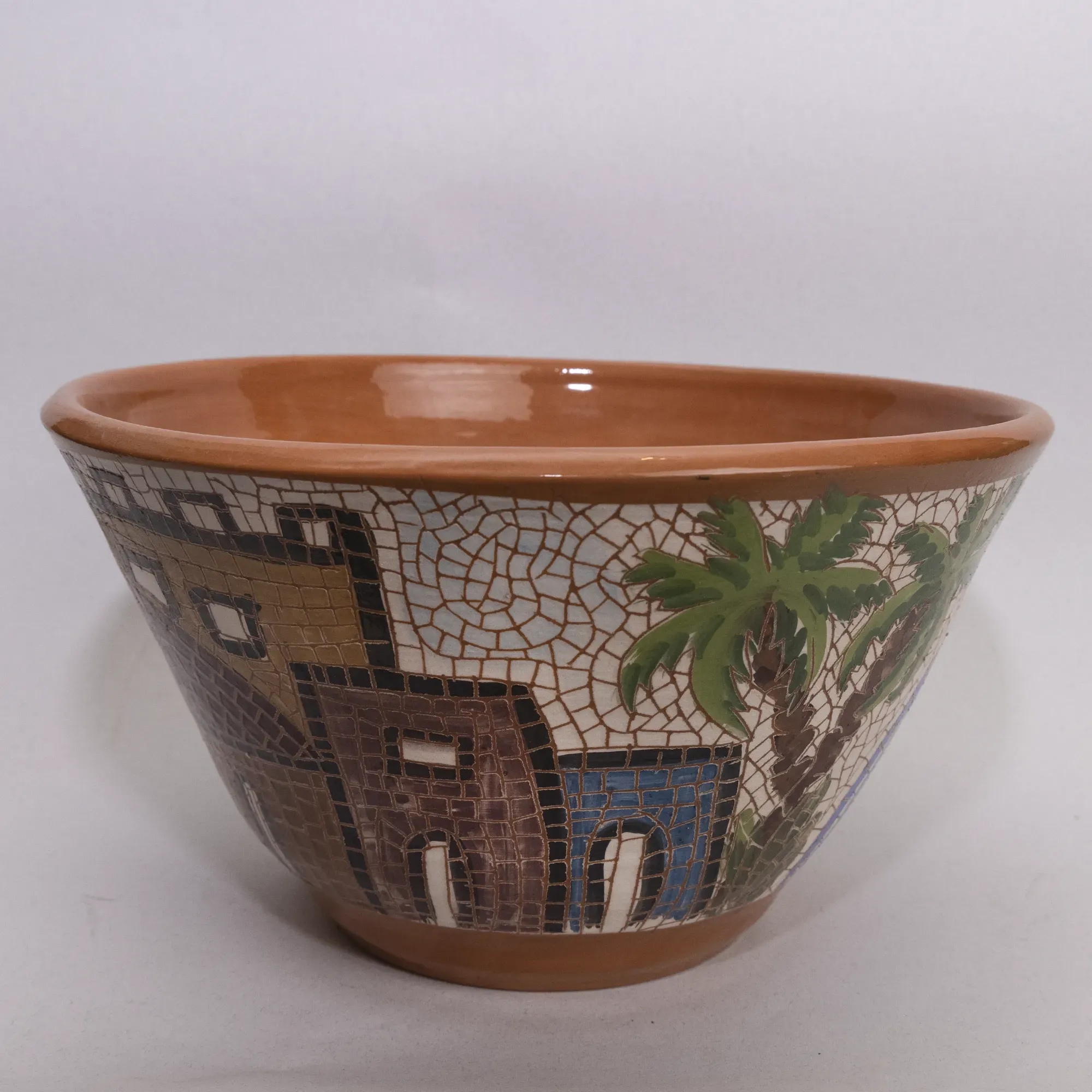 Handmade Ceramic Table Plate – Food-Safe with Mosaic Art Finish