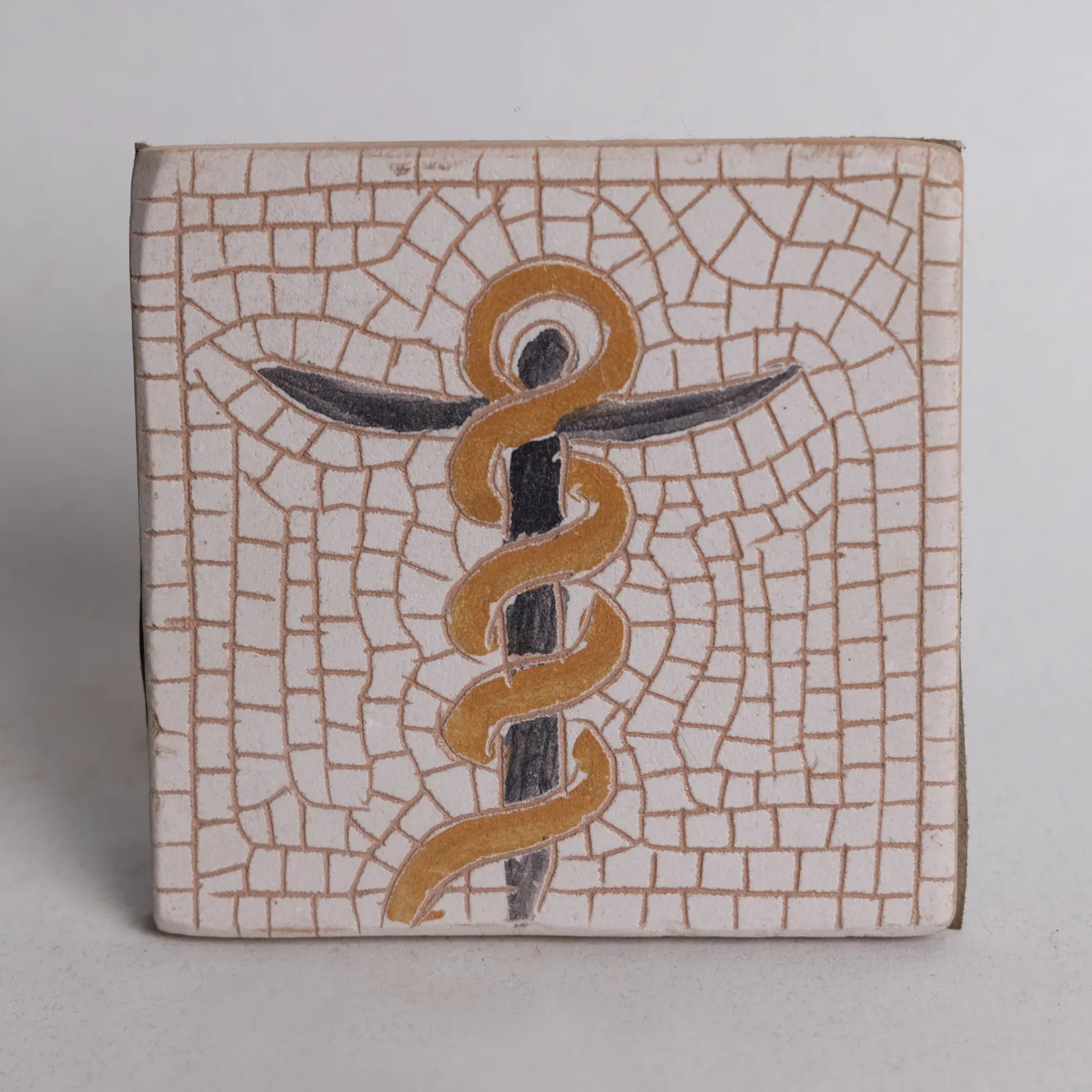 Handmade Ceramic Cup Coaster – Mosaic Art Design – 10x10 cm
