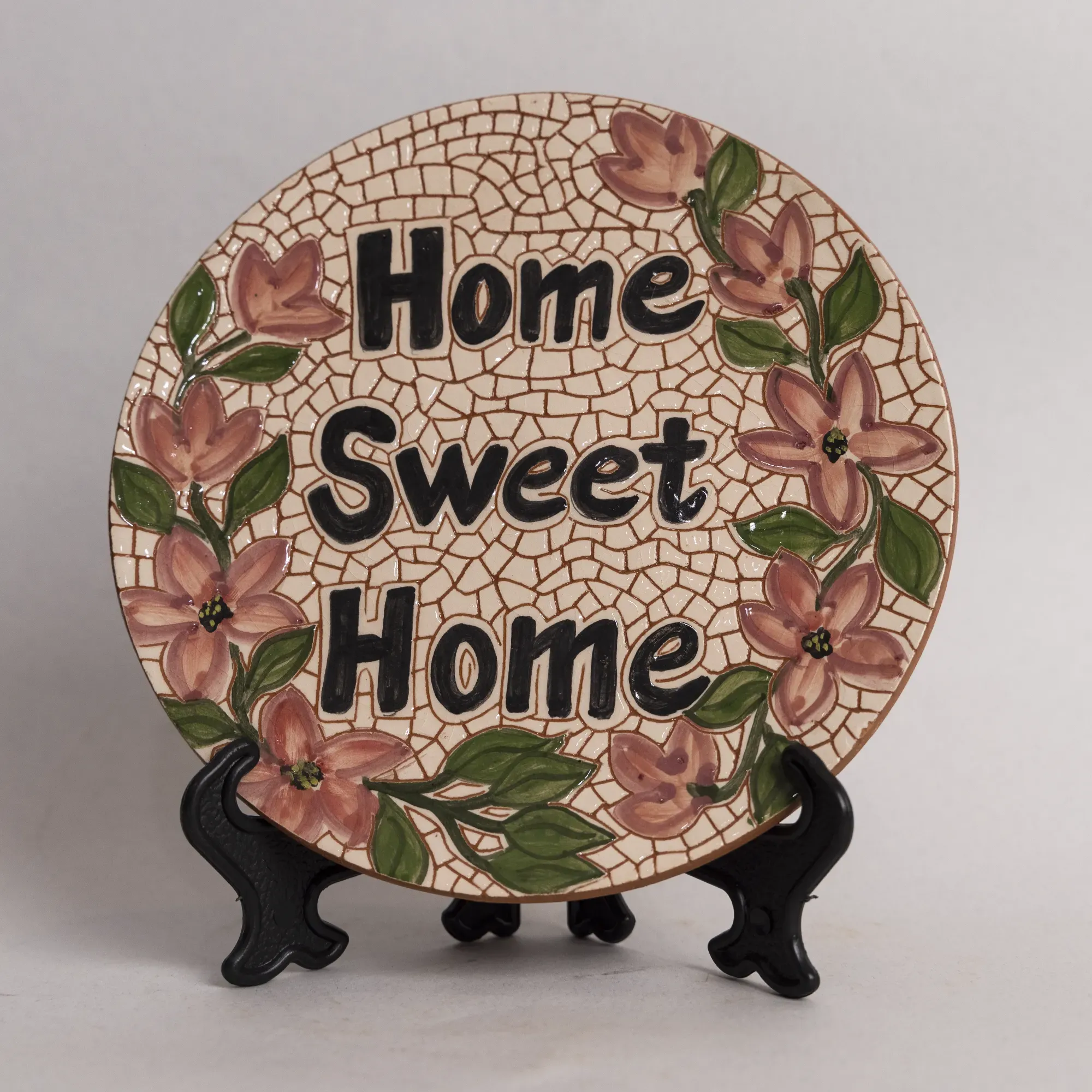 Handmade Ceramic Decorative Plate – Wall or Stand – 27 cm – Mosaic Art