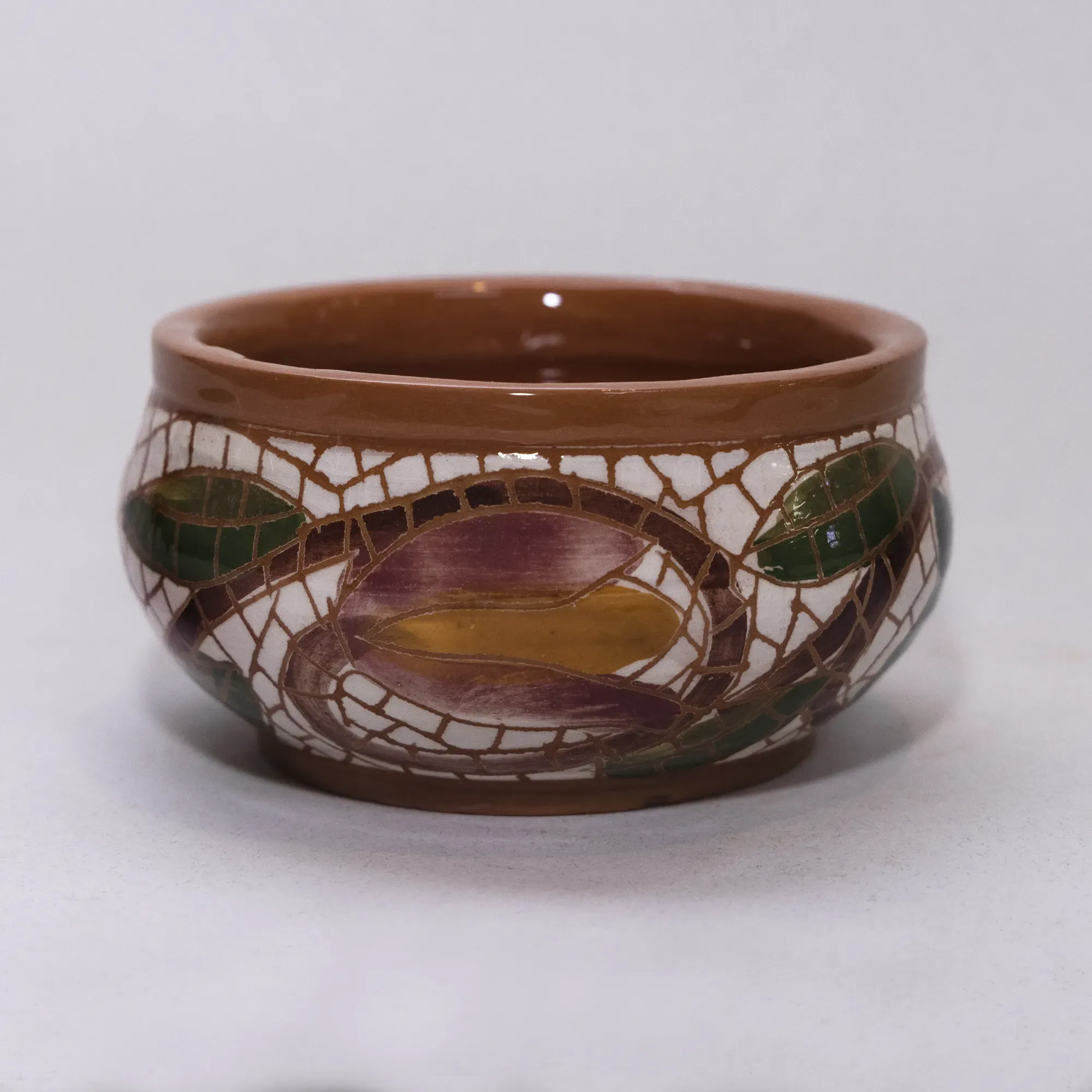 Handmade Ceramic Snack Serving Bowl for Hospitality – Mosaic Finish