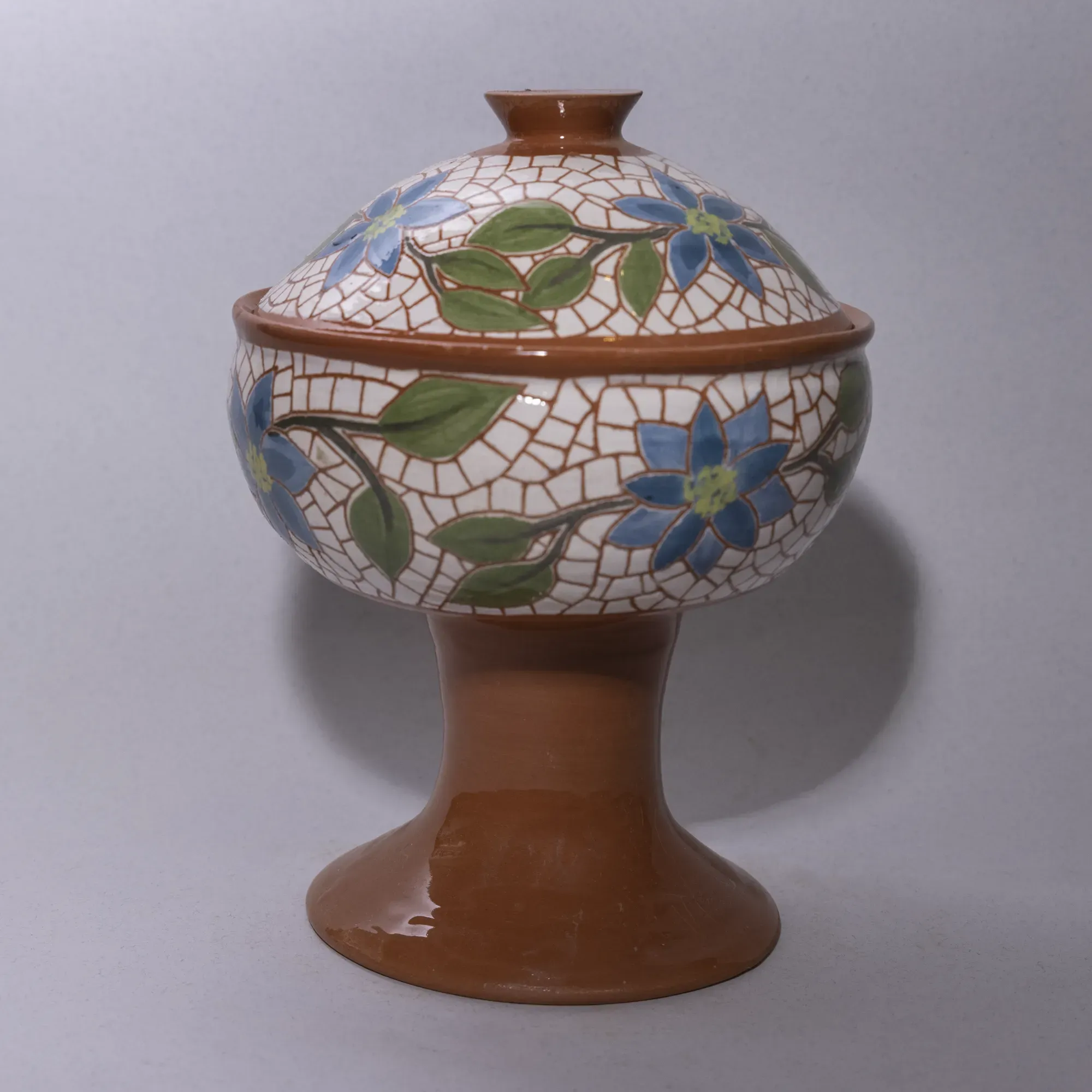 Handmade Ceramic Hospitality Serving Tray with Mosaic Art Finish