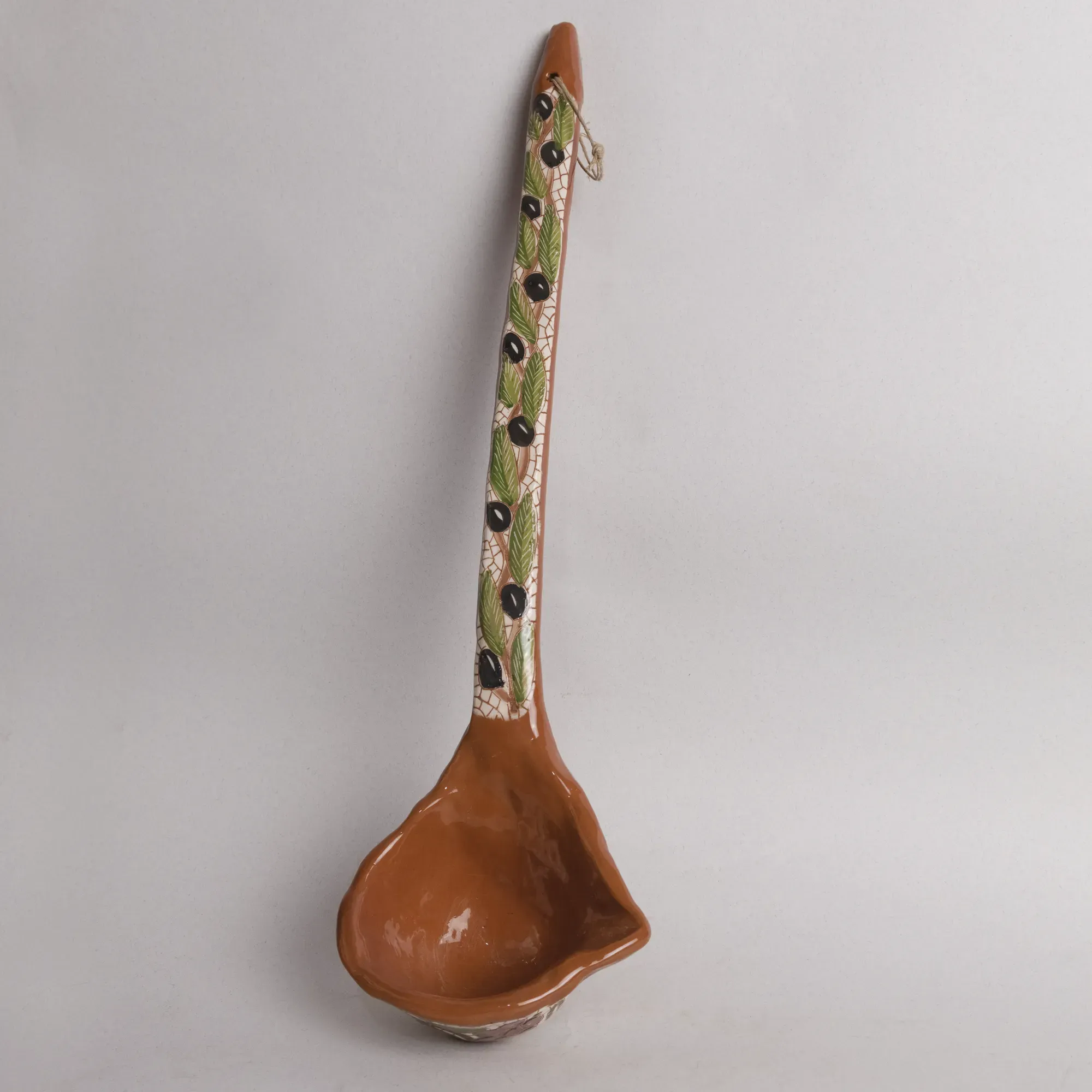 Handmade Ceramic Serving Ladle – Mosaic Art Finish for Table Use