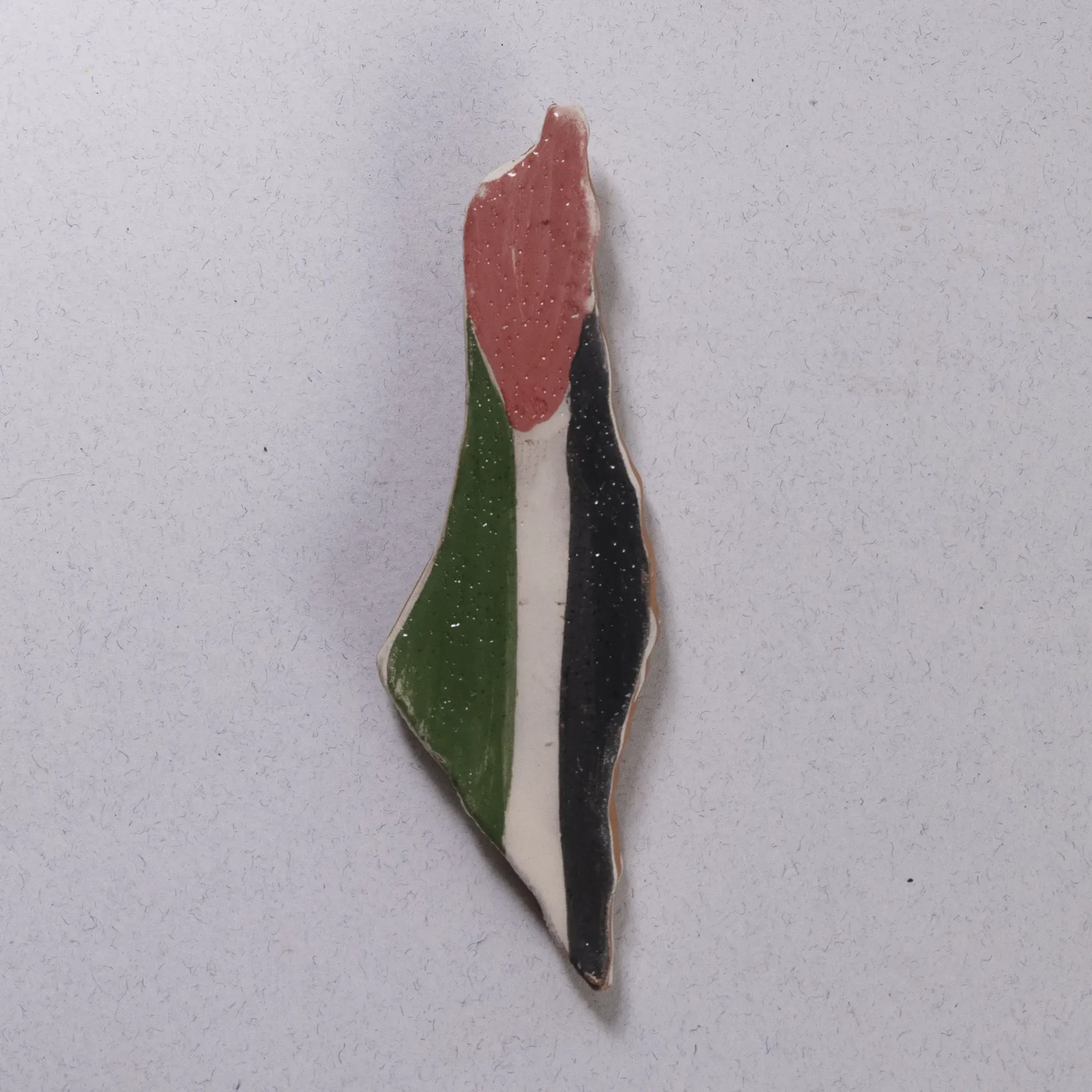 Handmade Ceramic Fridge Magnet – Mini Mosaic Art – Half-Palm Size