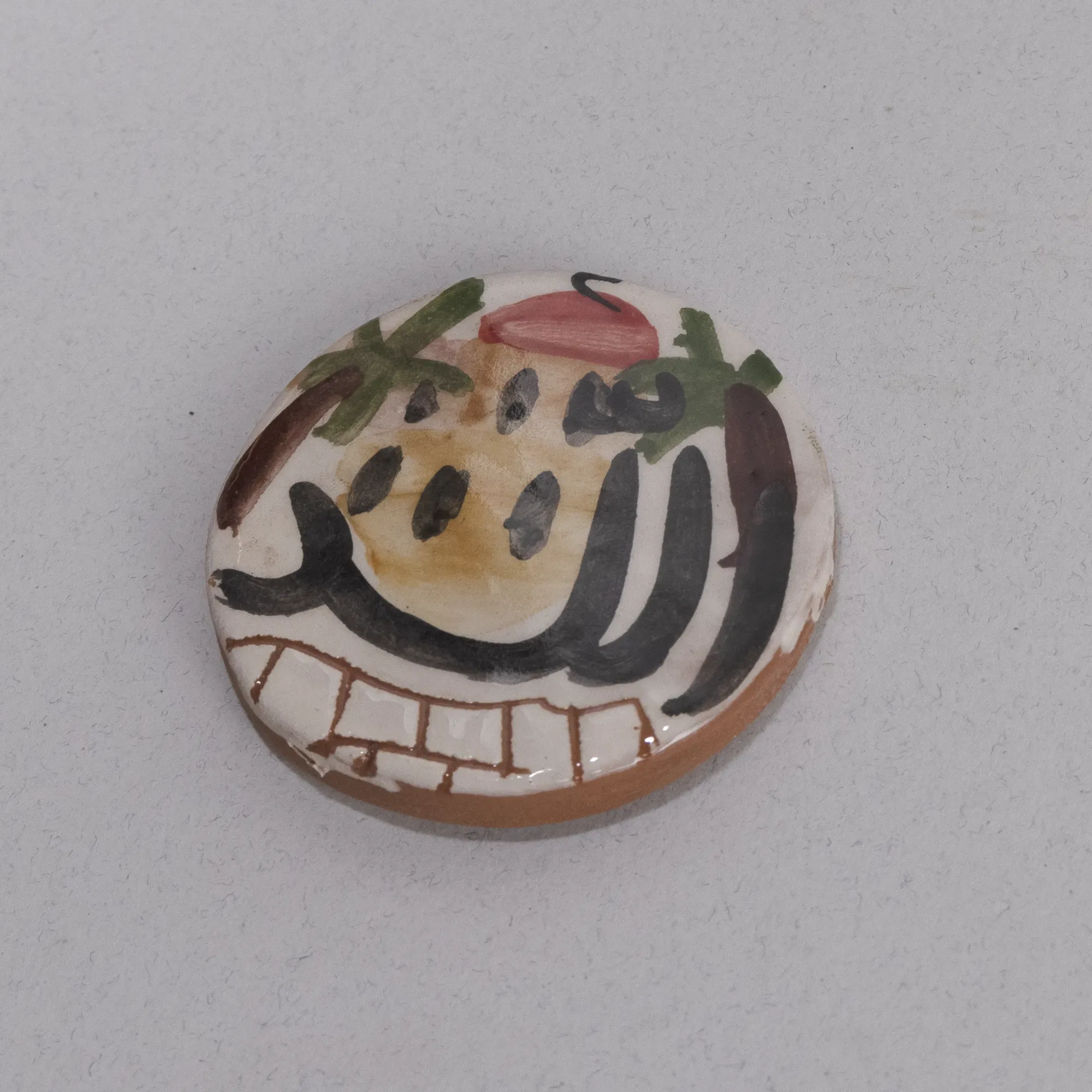 Handmade Ceramic Art Magnet with Mosaic Design – 5 cm Decorative Piece