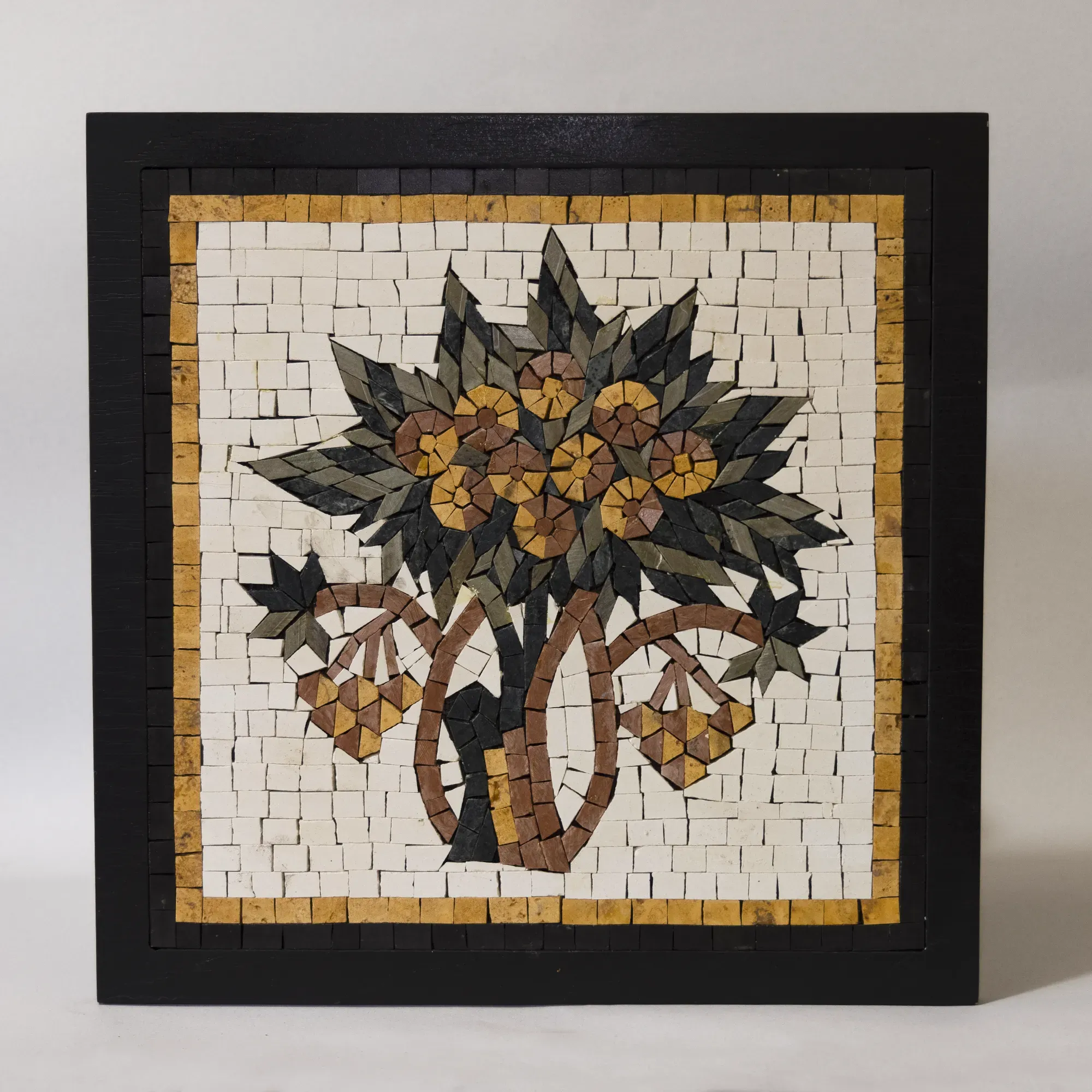 Handmade Stone Mosaic Tree of Life Wall Art - Wooden Frame – 30x30 cm
