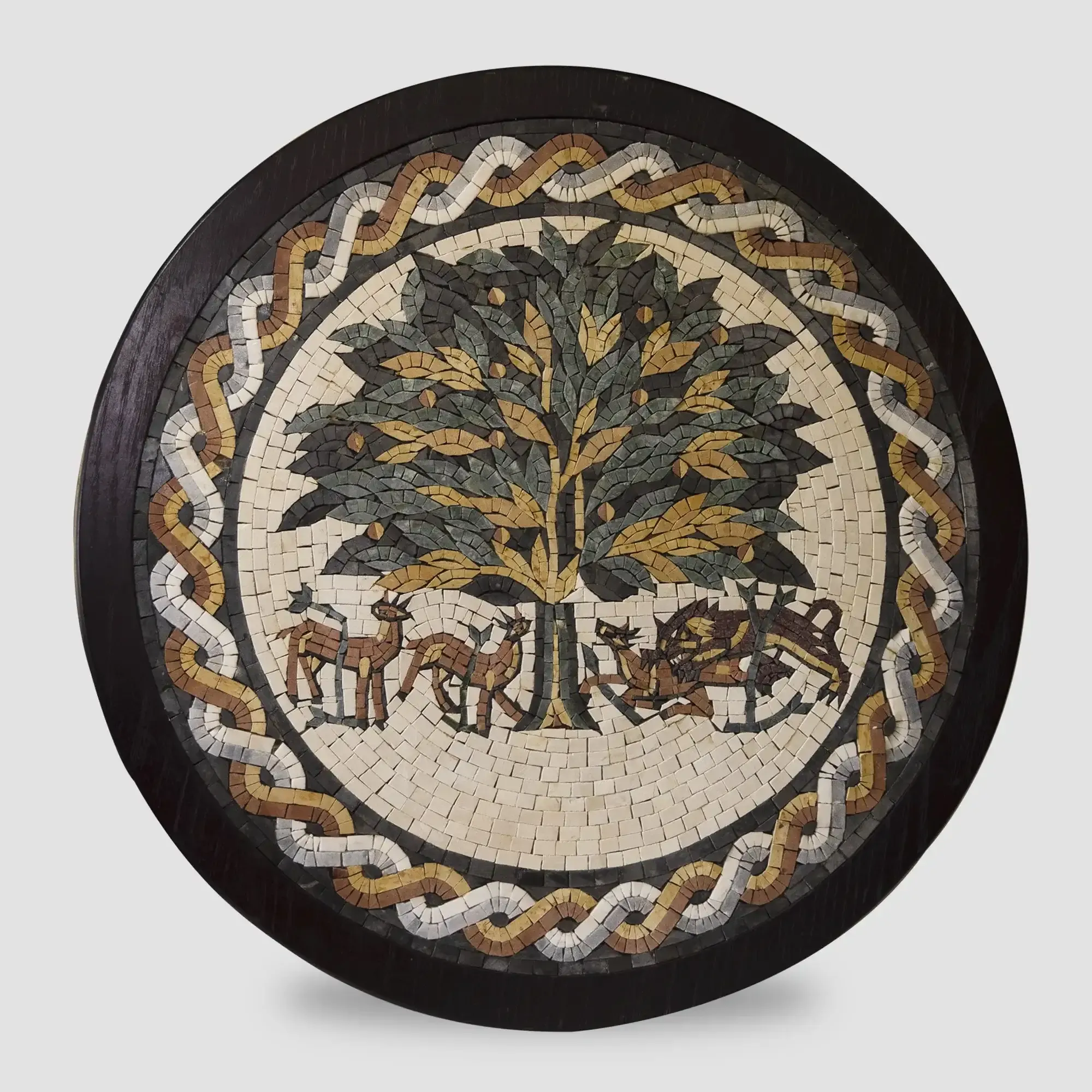 Handmade Mosaic Wall Art – Tree of Life Design – Natural Stone – 35 cm