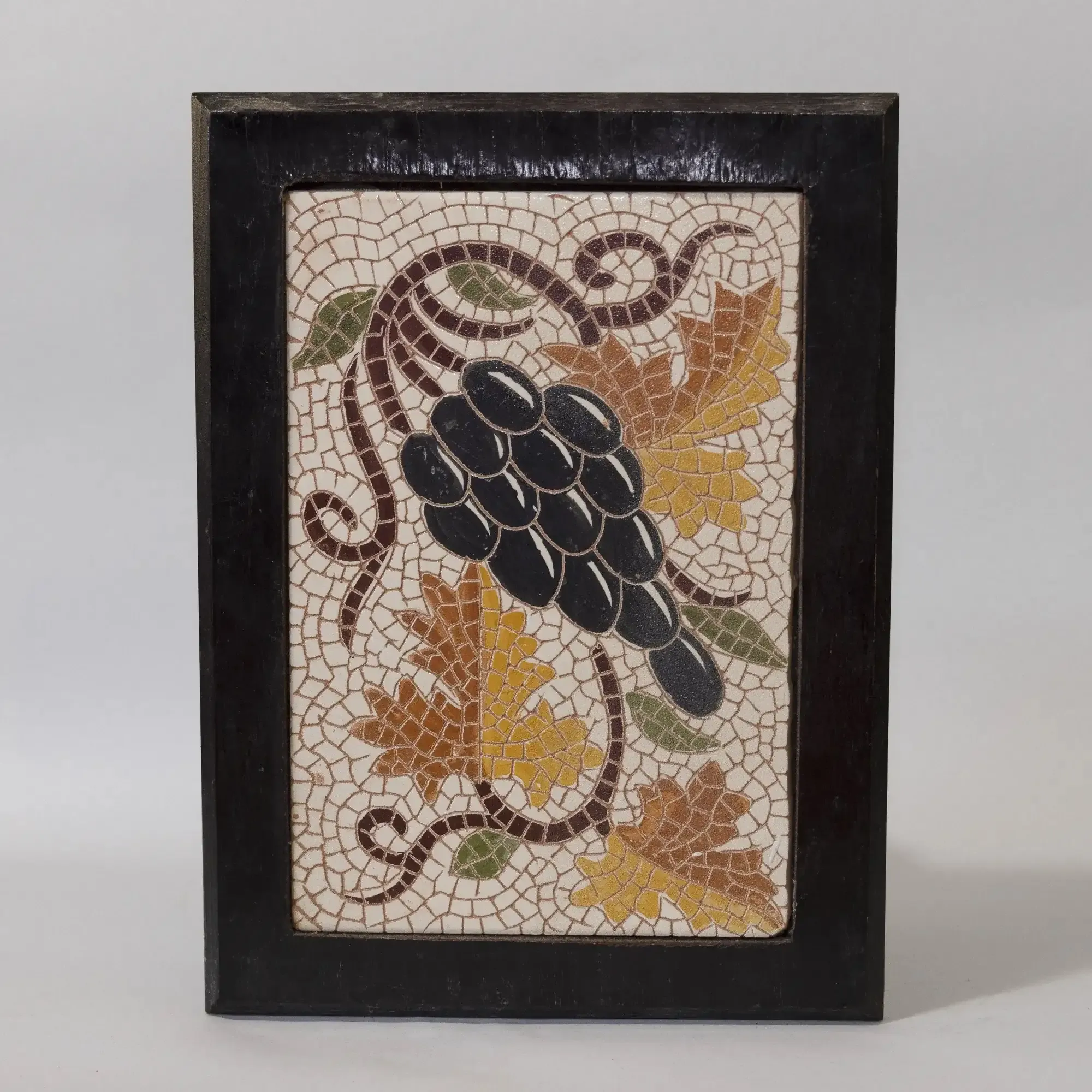 Handmade Ceramic Hanging Wall Plaque with Wooden Frame – 25x15 cm