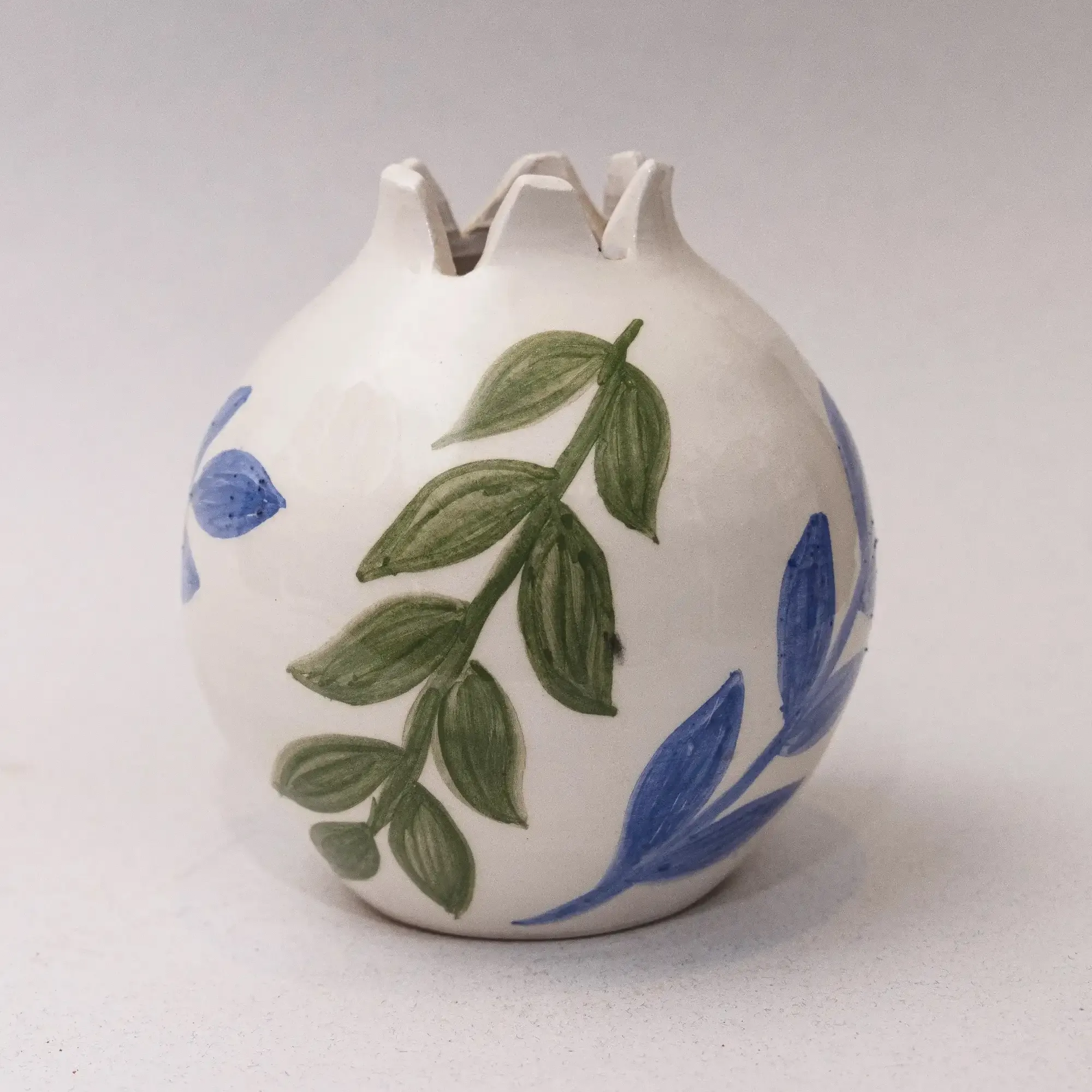 Handmade Pomegranate-Shaped Ceramic Jar with Artisan Finish