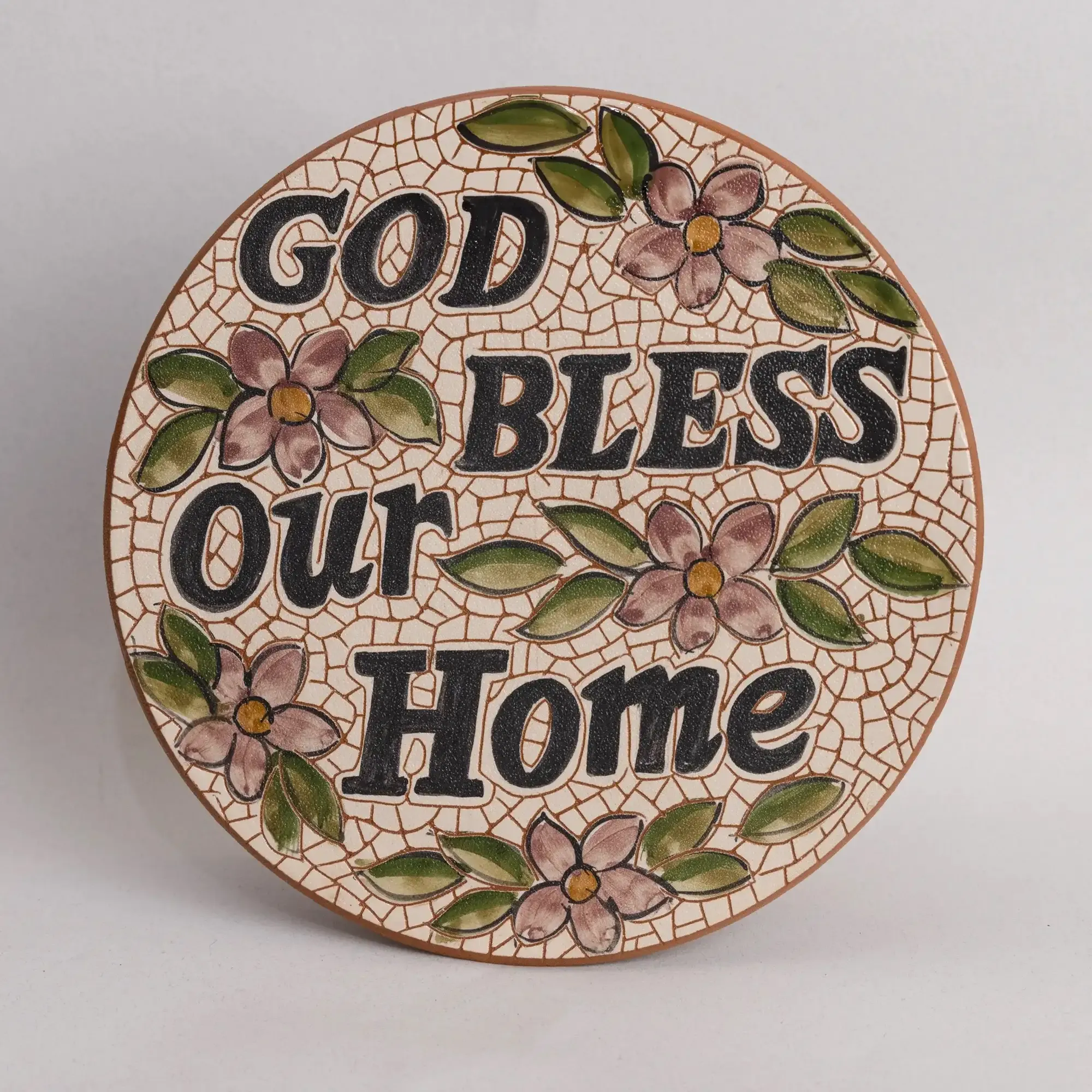 Handmade Ceramic Decorative Plate for Wall Hanging or Stand – 20 cm