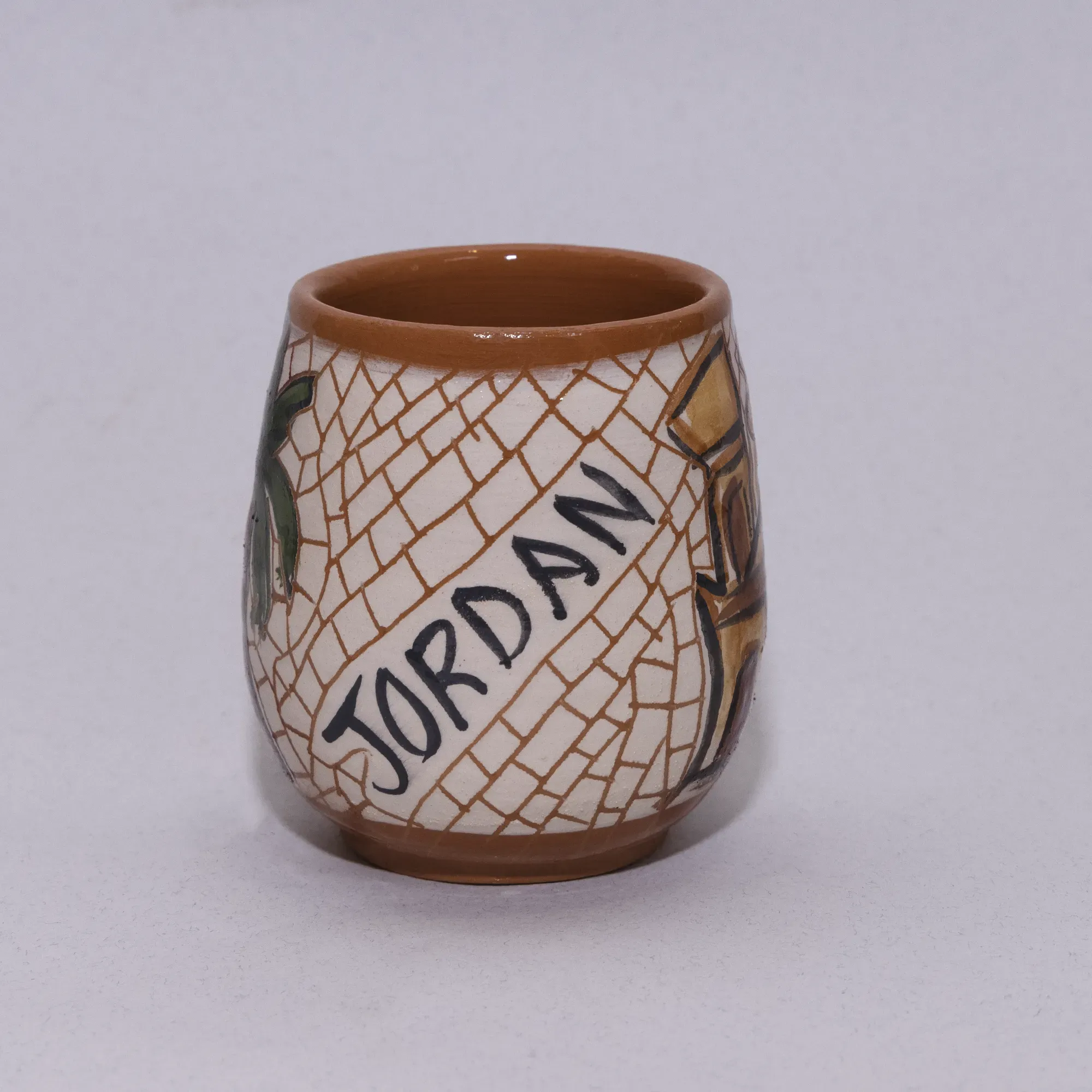 Handmade Ceramic Coffee Cup – Food-Safe Jordanian Mosaic Art Finish