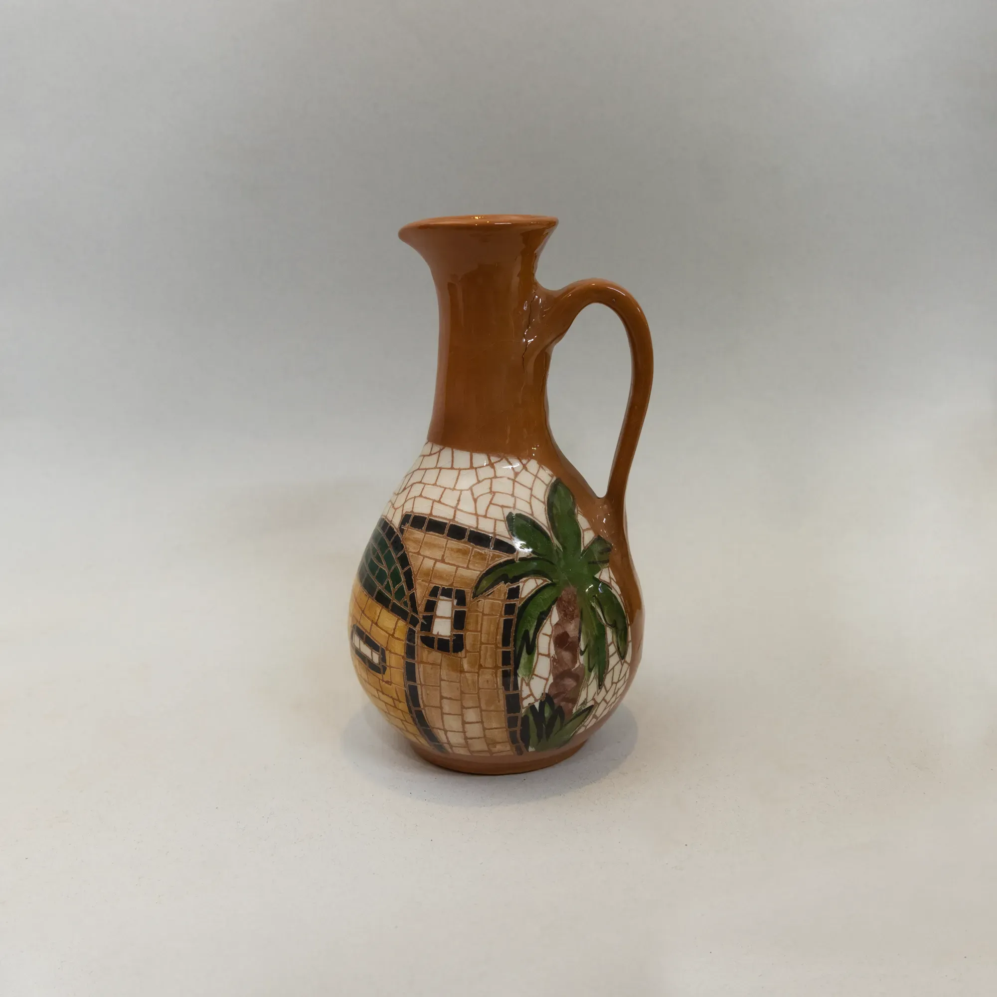 Handmade Ceramic Olive Oil Dispenser – 750 ml – Mosaic Art Finish