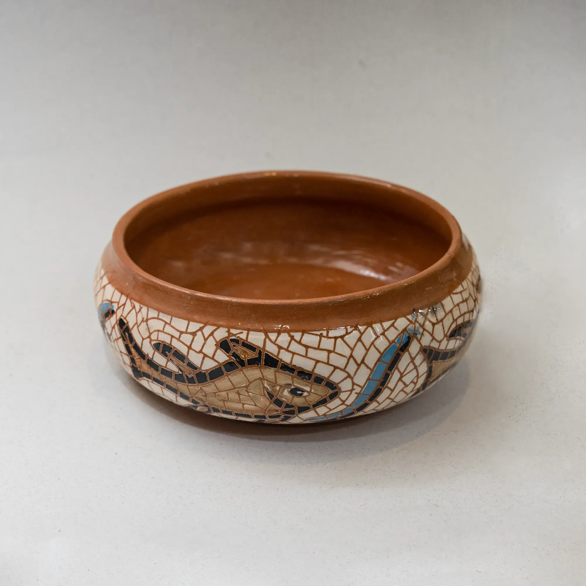 Handmade Ceramic Snack Serving Bowl – Mosaic Art for Hospitality Use