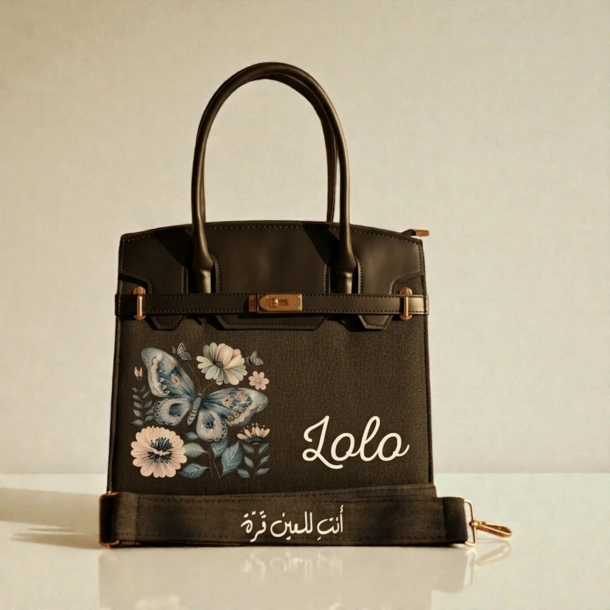 Personalized Premium Leather Handbag - Butterfly Lolo - Multi-Size/Color