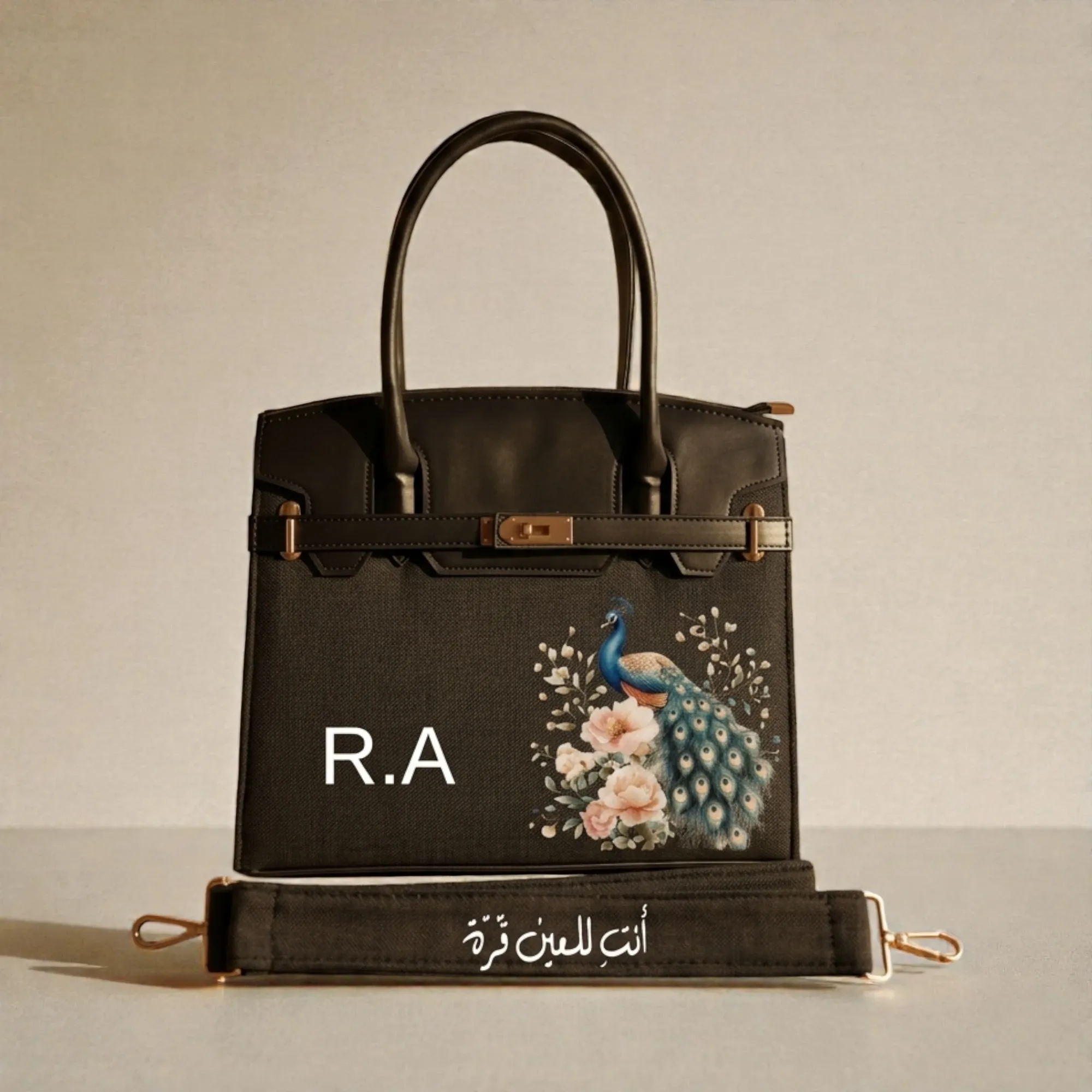 Personalized Premium Leather Handbag - Peacock R.A - Multi-Size/Color
