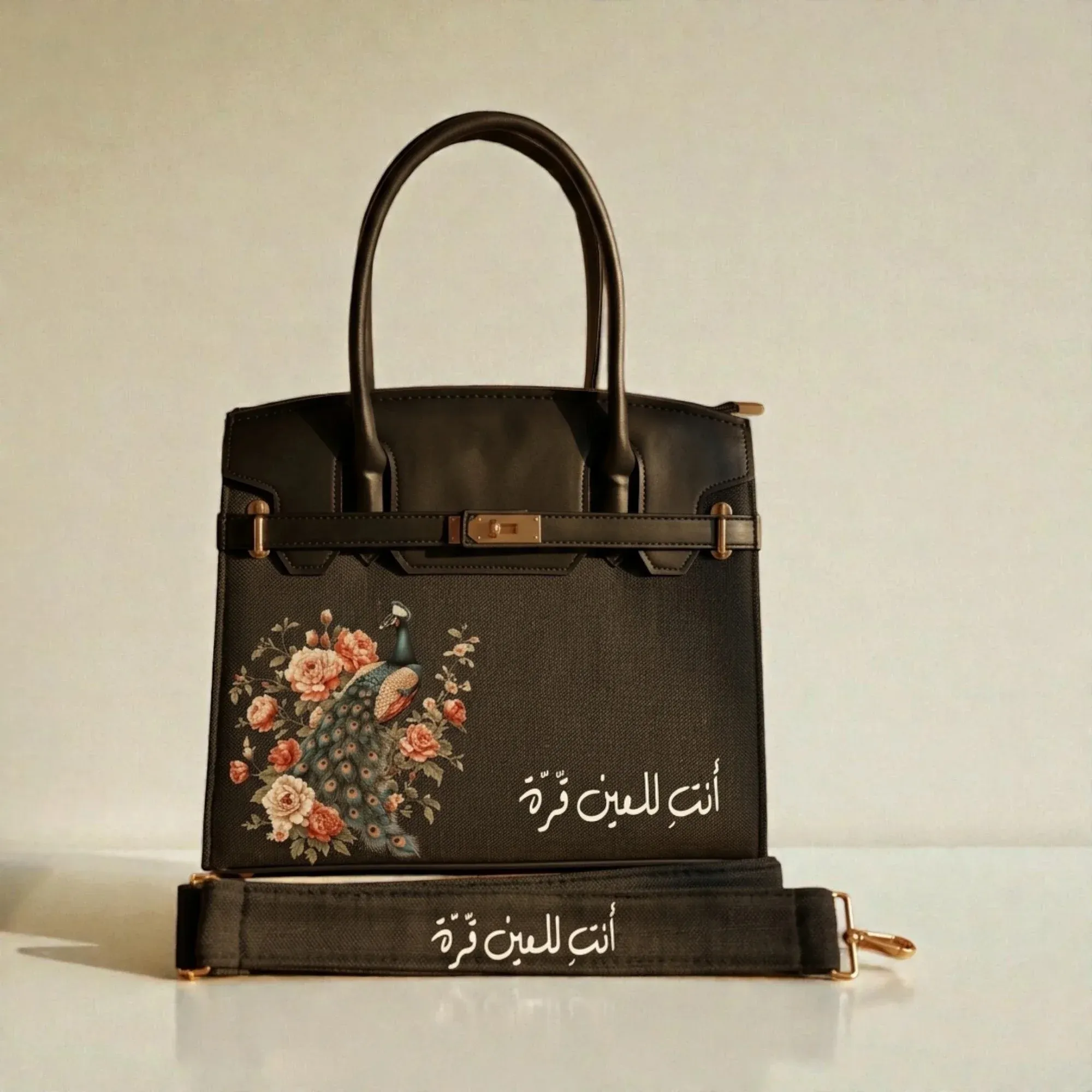 Personalized Premium Leather Handbag - Floral Bouquet - Multi-Size/Color