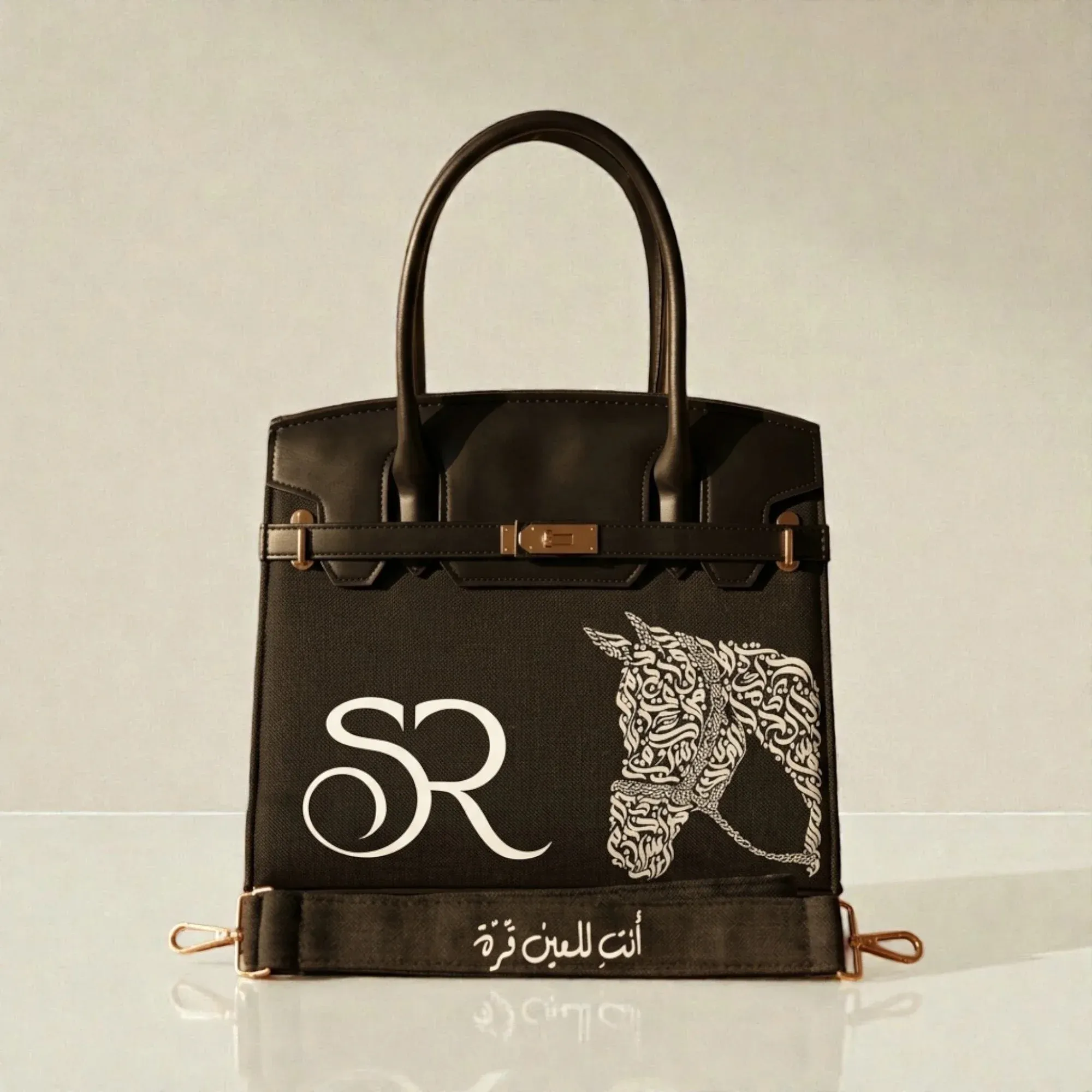 Personalized Premium Leather Handbag - Horse Monogram - Multi-Size/Color