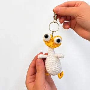 Handmade Crochet Black-Tuft Duck Keychain (Available in Style Options)