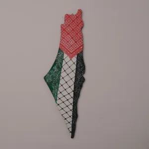 Hand Painted Kufiya Palestine Map MDF Wall Art