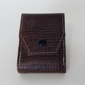 Artisan-Made Brown Patterned Leather Cigarette Pack Case