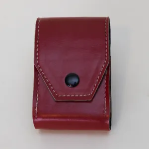 Artisan-Made Red Envelope-Style Leather Cigarette Pack Case