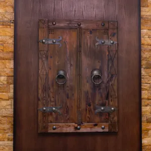 Artisan Rustic Shutter Mirror for Entrances and Living Spaces
